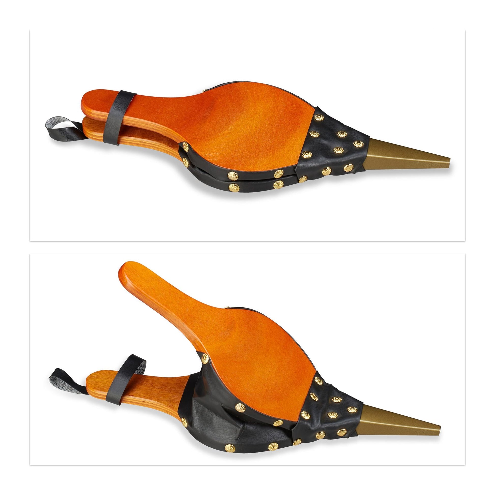 Blasebalg Grill & Kamin Gold-Hellbraun-Schwarz von Relaxdays