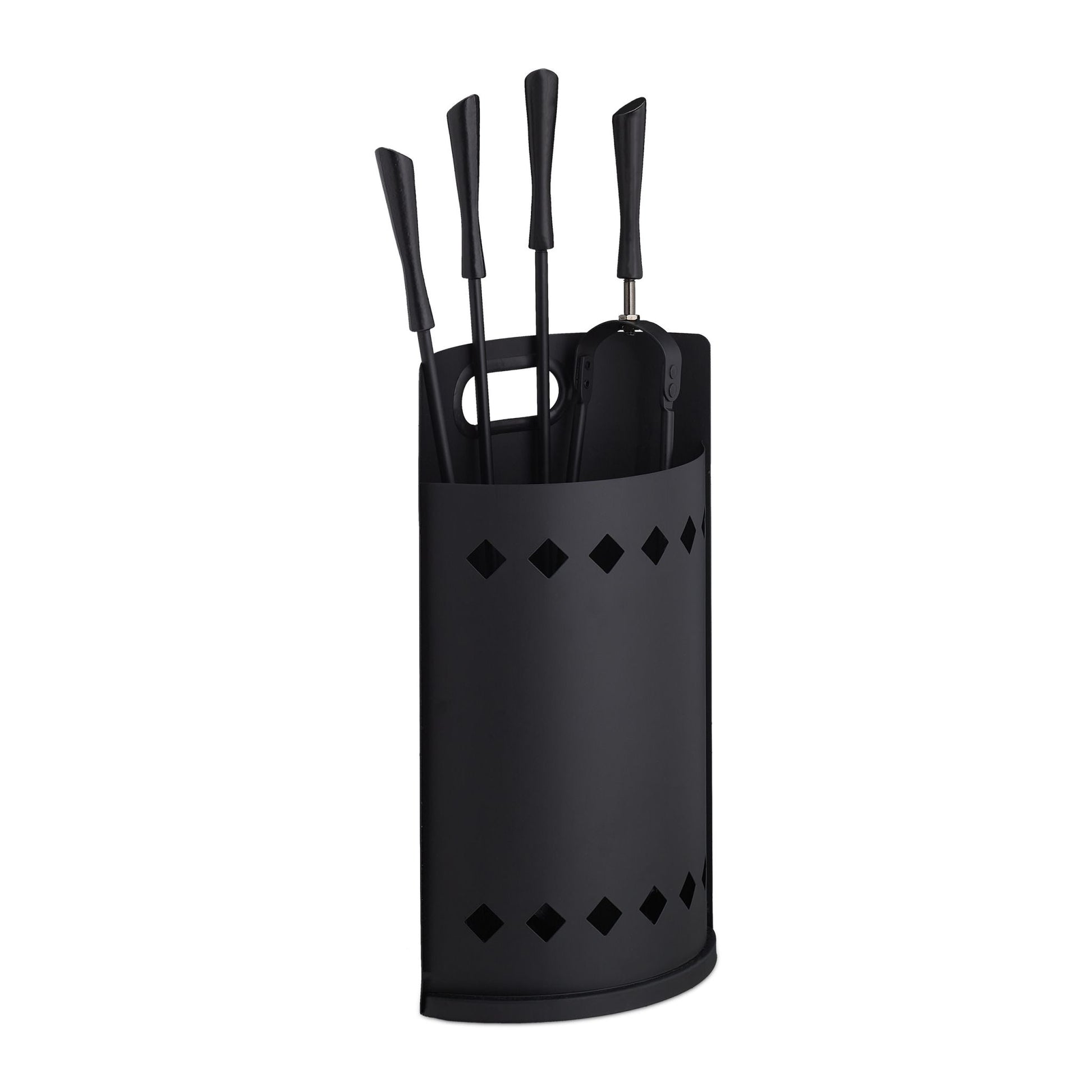 Kaminbesteck mit Eimer 5tlg. Schwarz von Relaxdays