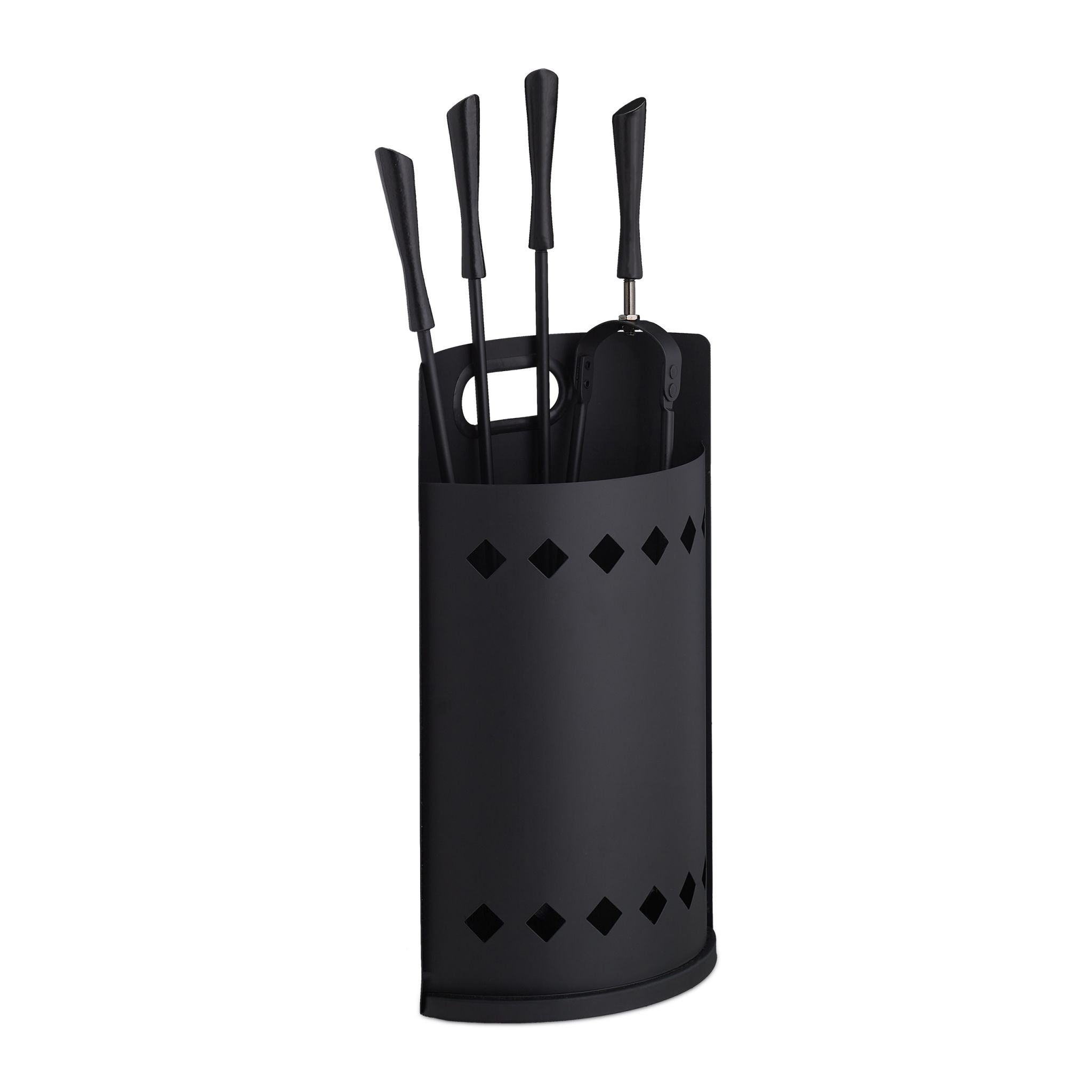 Kaminbesteck mit Eimer 5tlg. Schwarz von Relaxdays
