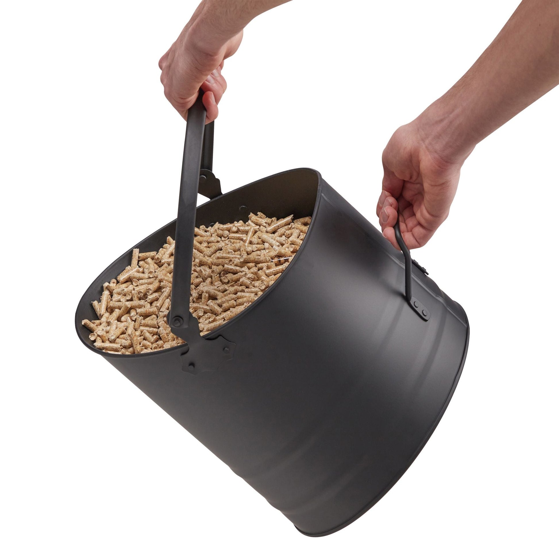 Pelleteimer 3er-Set Schwarz von Relaxdays
