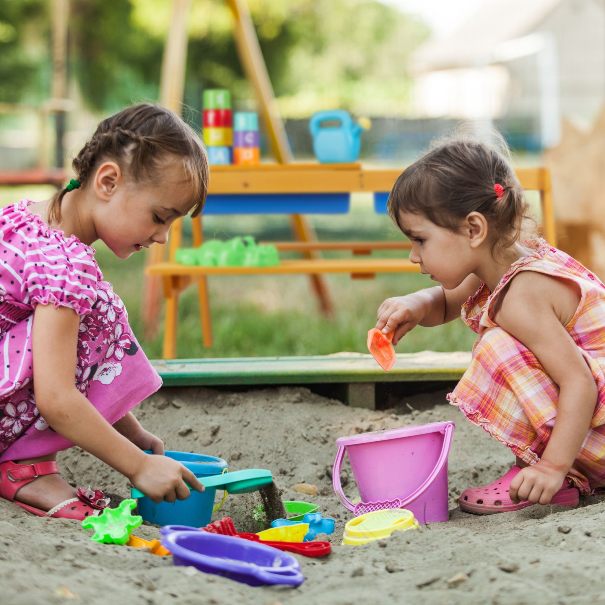 Kindersitzgruppe Holz für Garten Blau-Hellbraun von Relaxdays