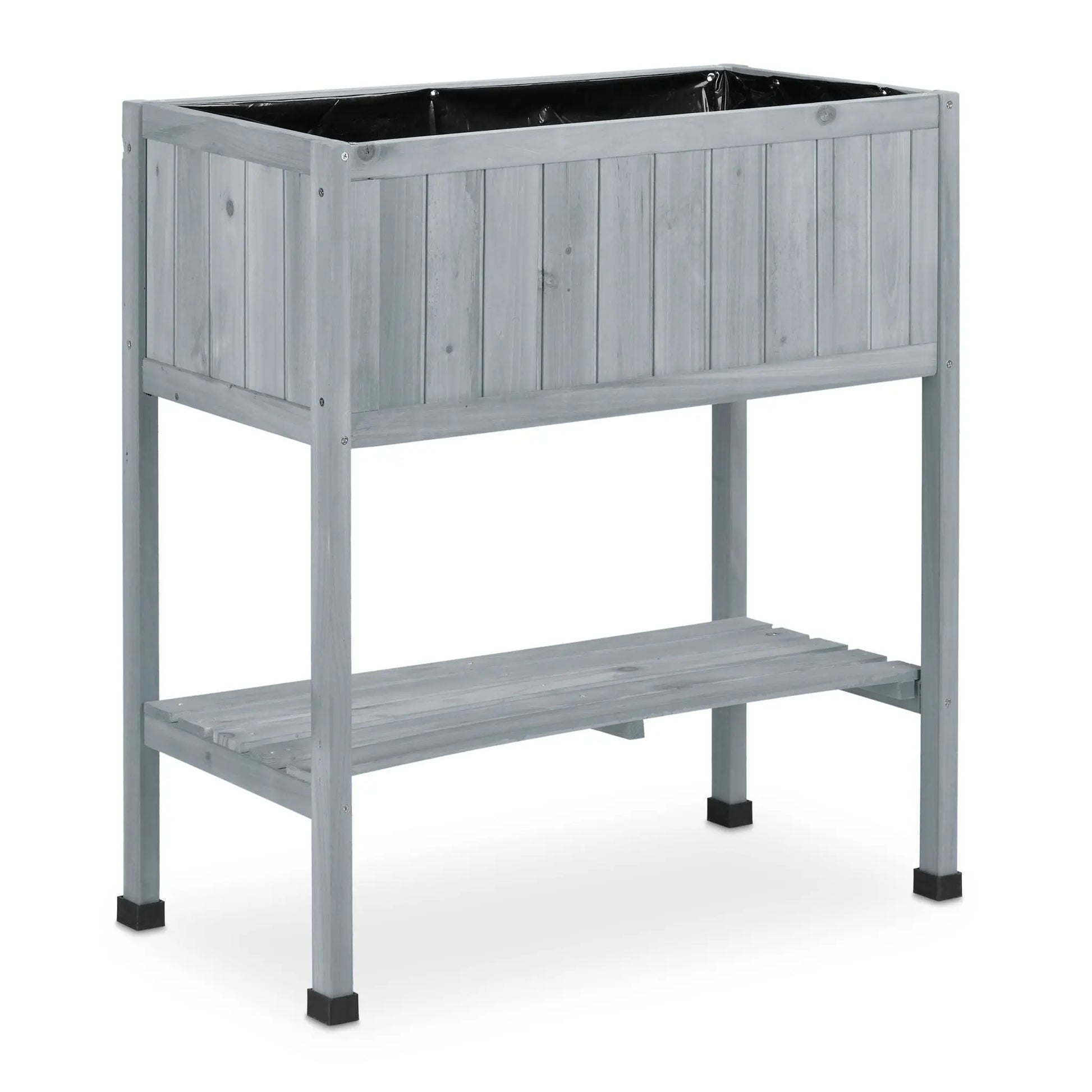Hochbeet Holz Schwarz-Grau von Relaxdays
