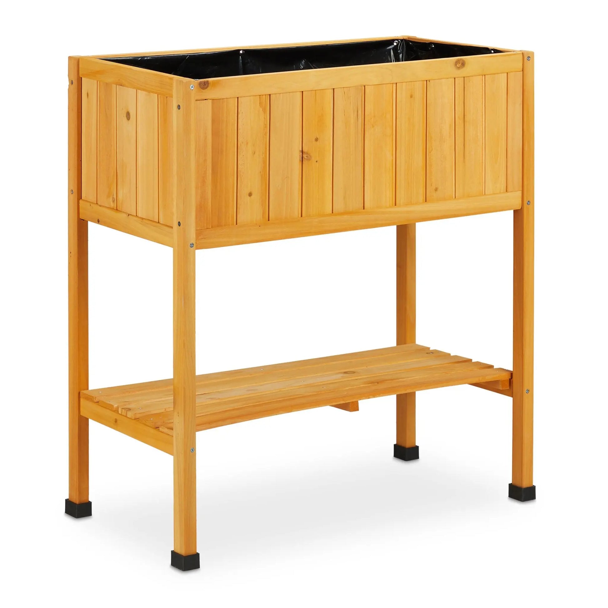 Hochbeet Holz Orange-Schwarz von Relaxdays