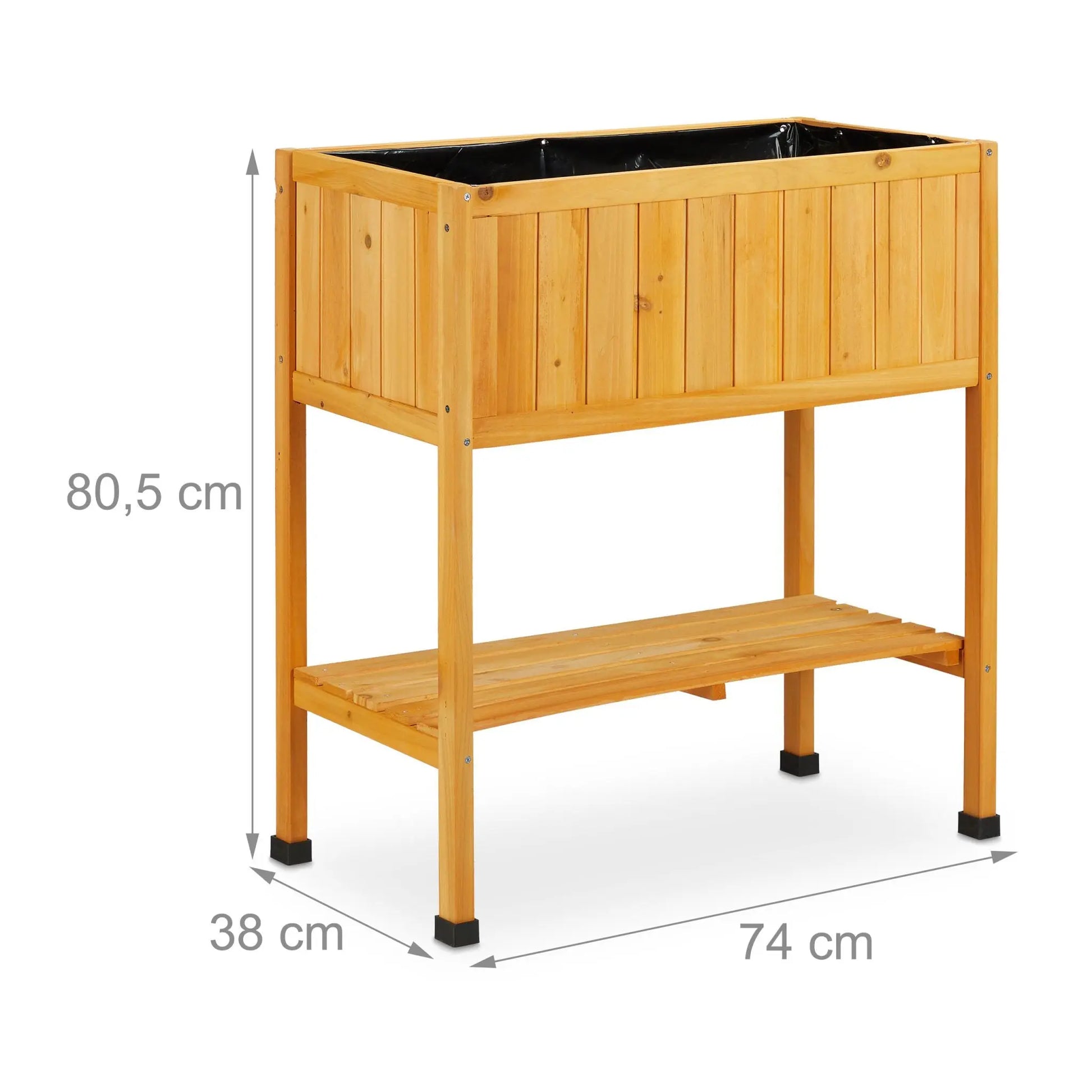 Hochbeet Holz Orange-Schwarz von Relaxdays