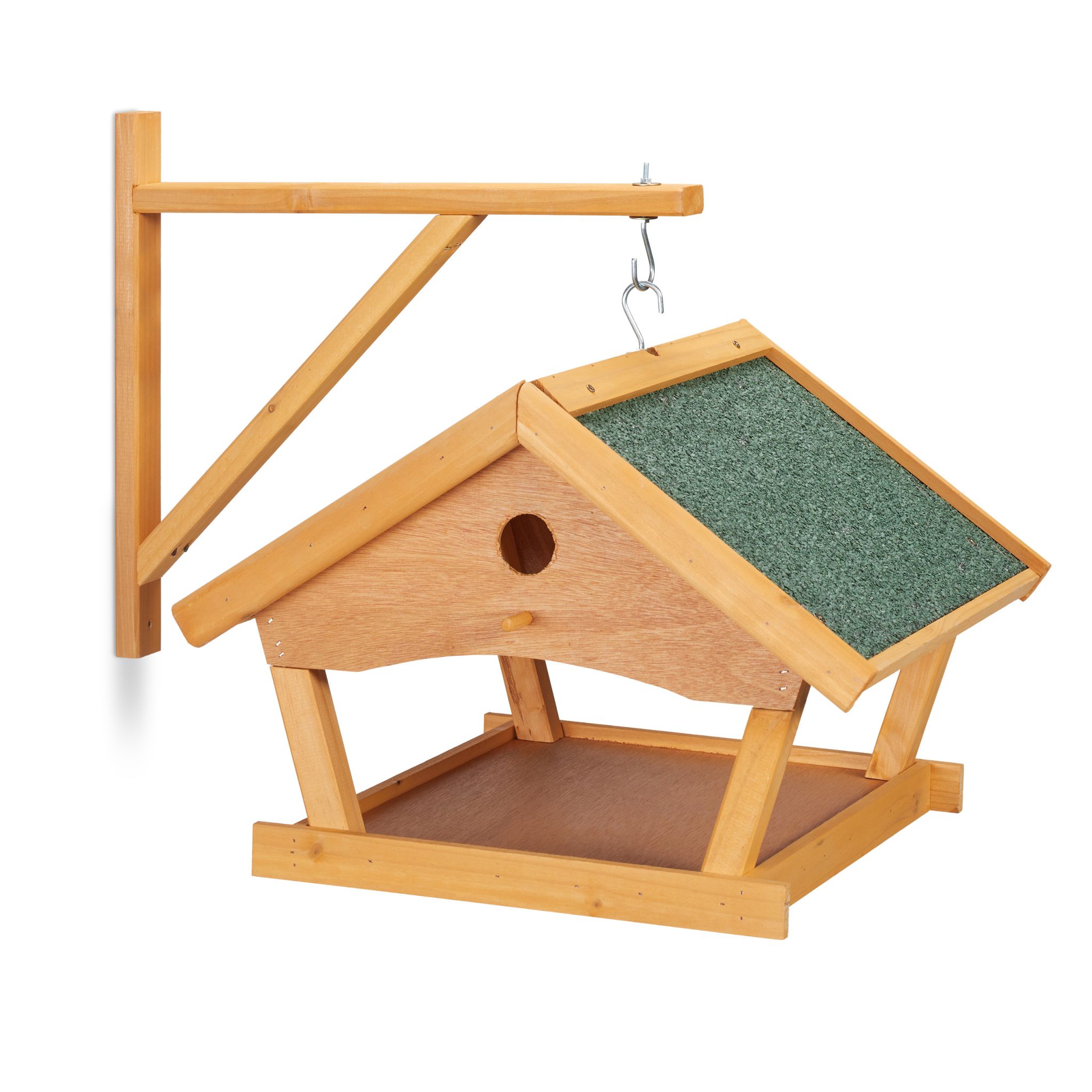 Vogelfutterhaus Wand Dunkelgrün-Hellbraun