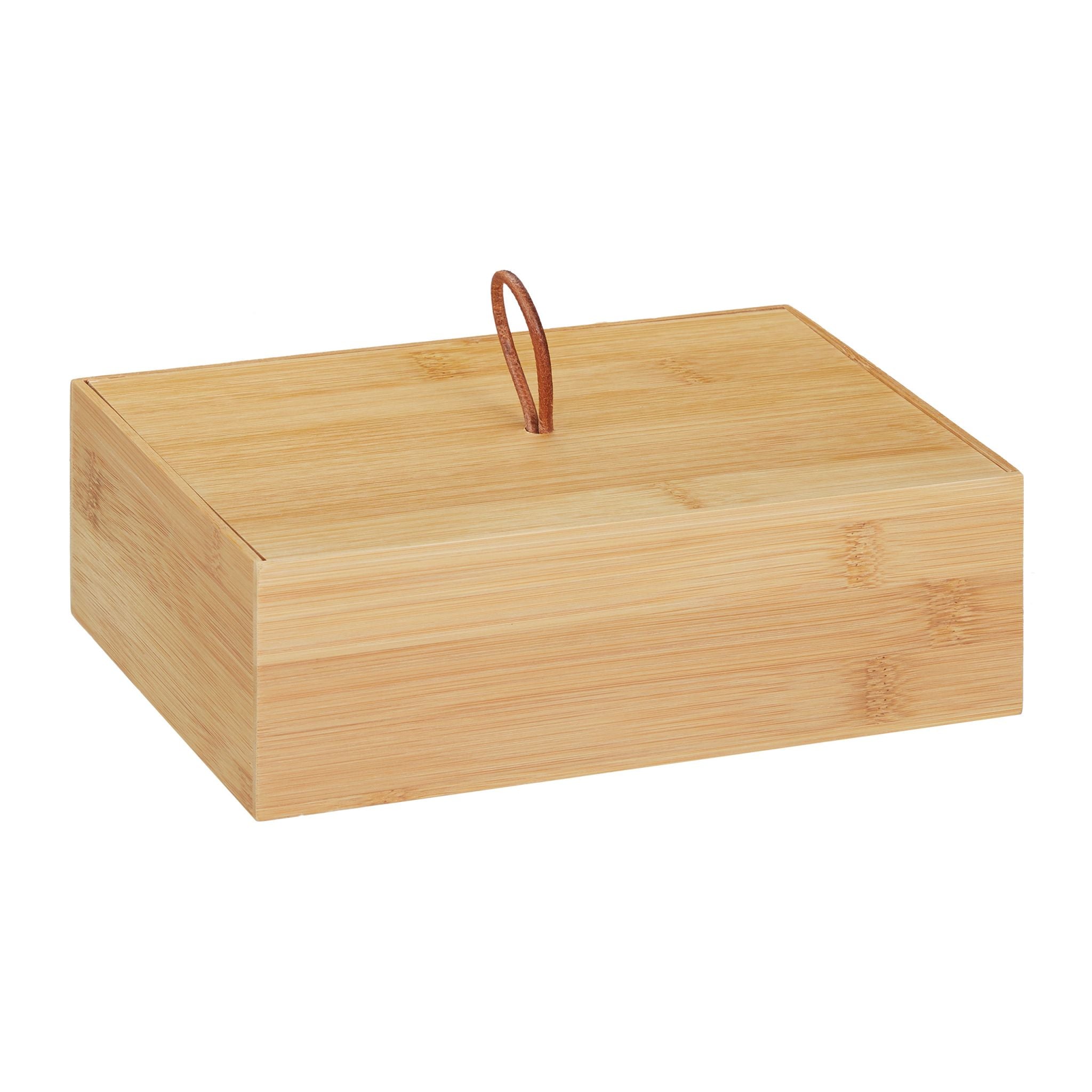 Aufbewahrungsbox mit Deckel Hellbraun von Relaxdays