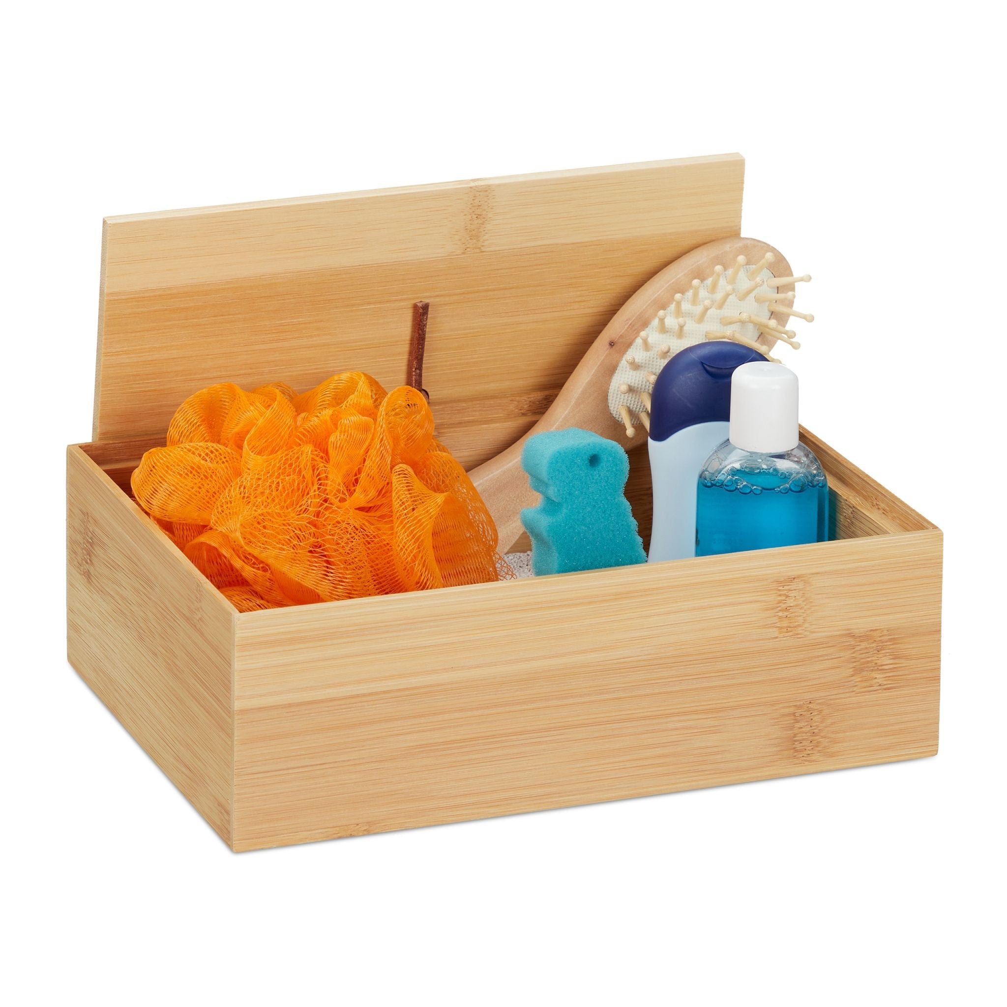 Aufbewahrungsbox mit Deckel Hellbraun von Relaxdays