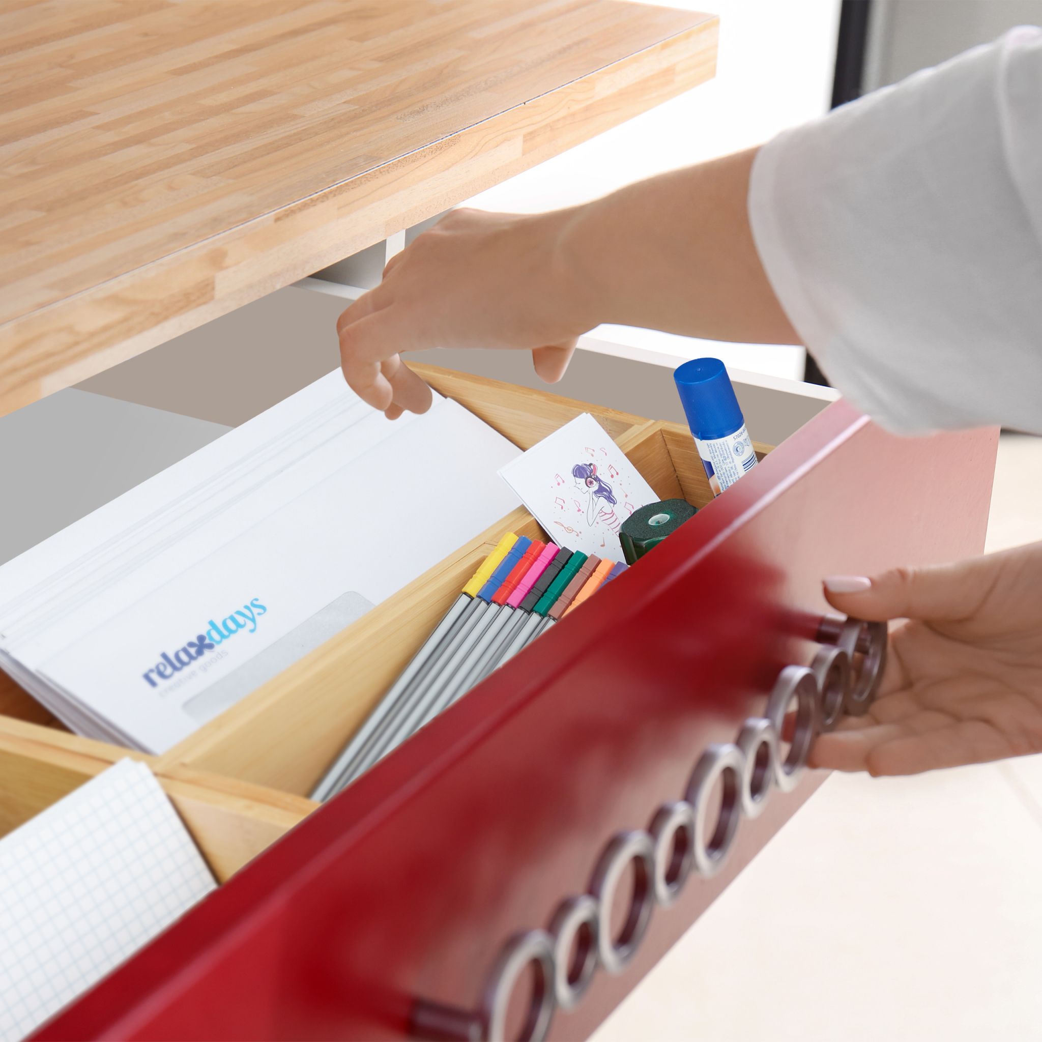 Ordnungsboxen Bambus 5er-Set Hellbraun von Relaxdays