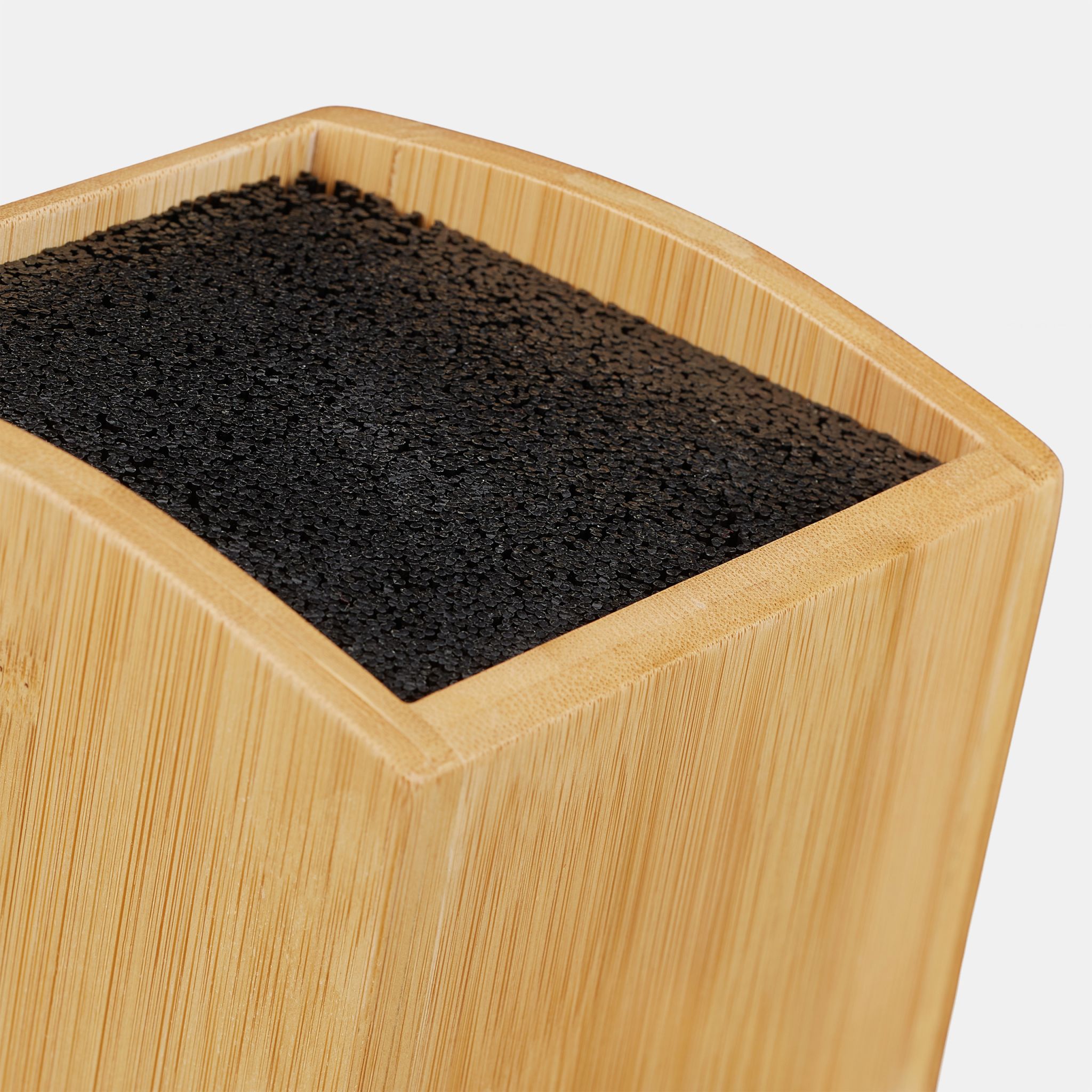 Messerblock zweistufig Bambus Hellbraun-Schwarz von Relaxdays