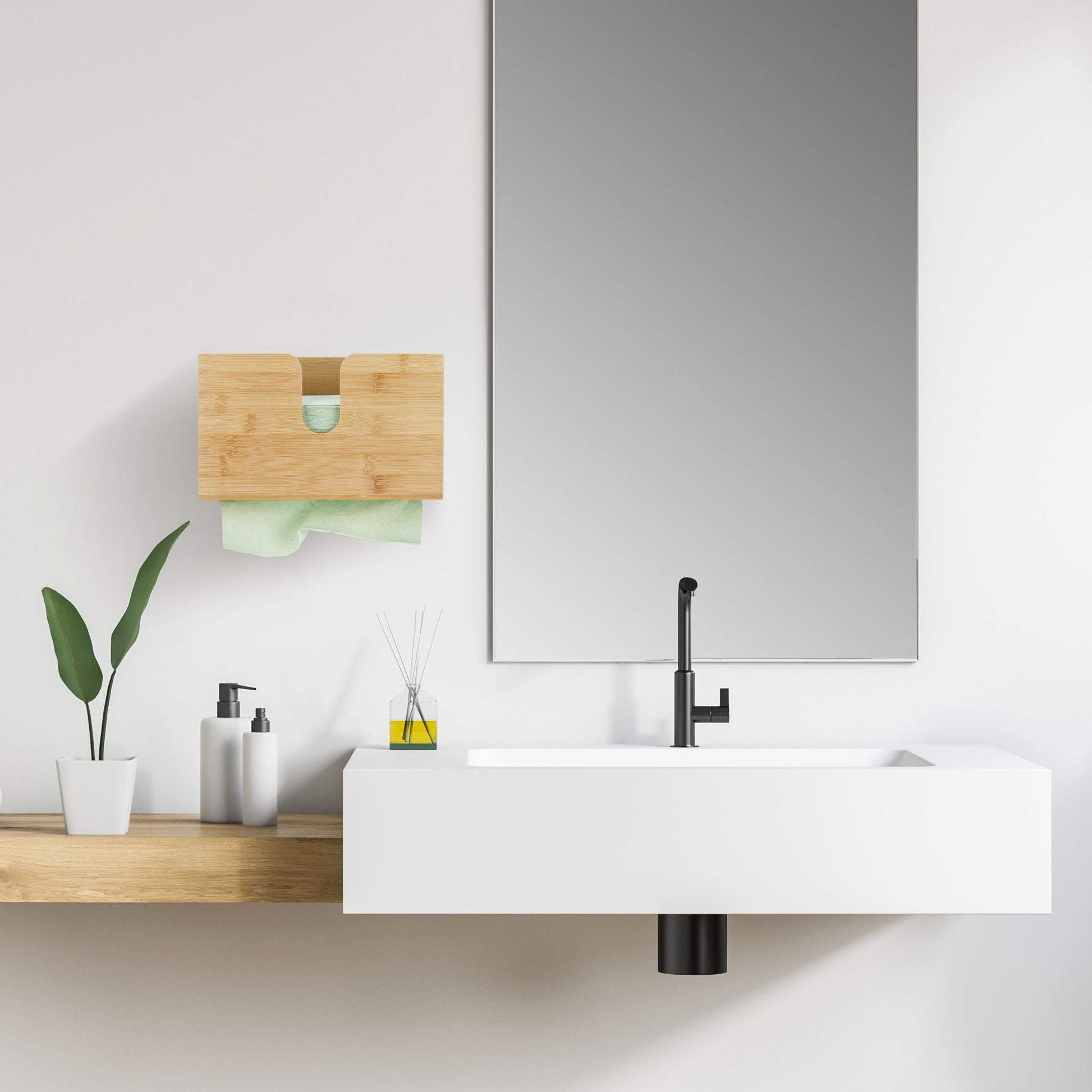 Papierspender Bambus Hellbraun von Relaxdays