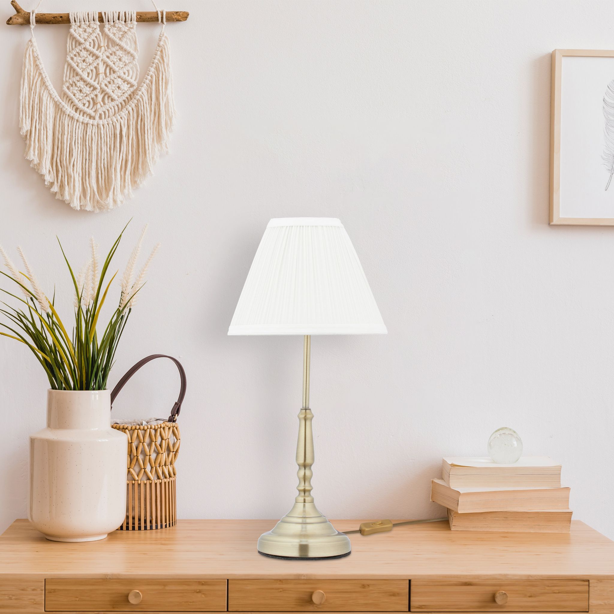 Tischlampe weiss gold Weiss-Gold von Relaxdays