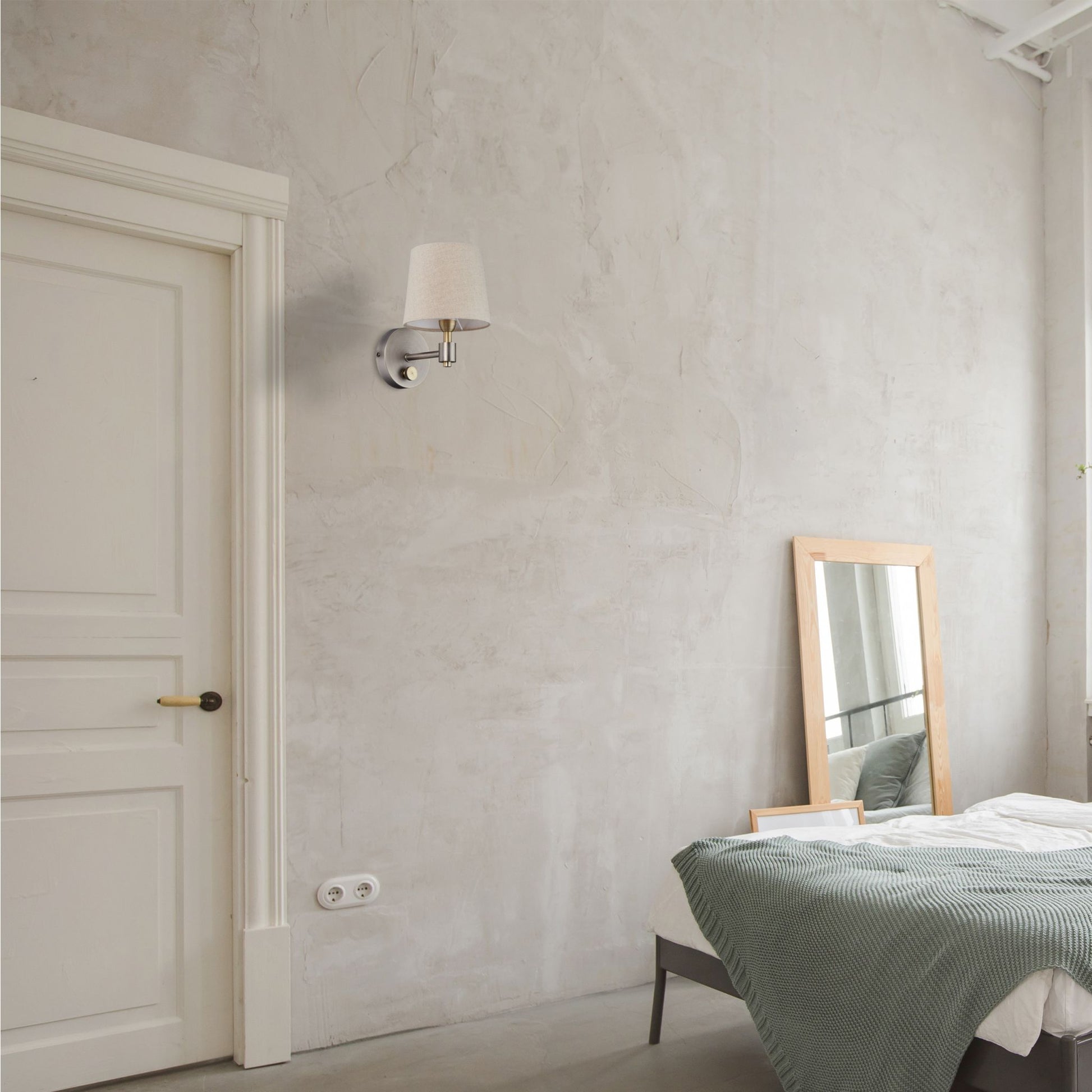 Wandlampe Vintage Beige-Gold-Silber von Relaxdays