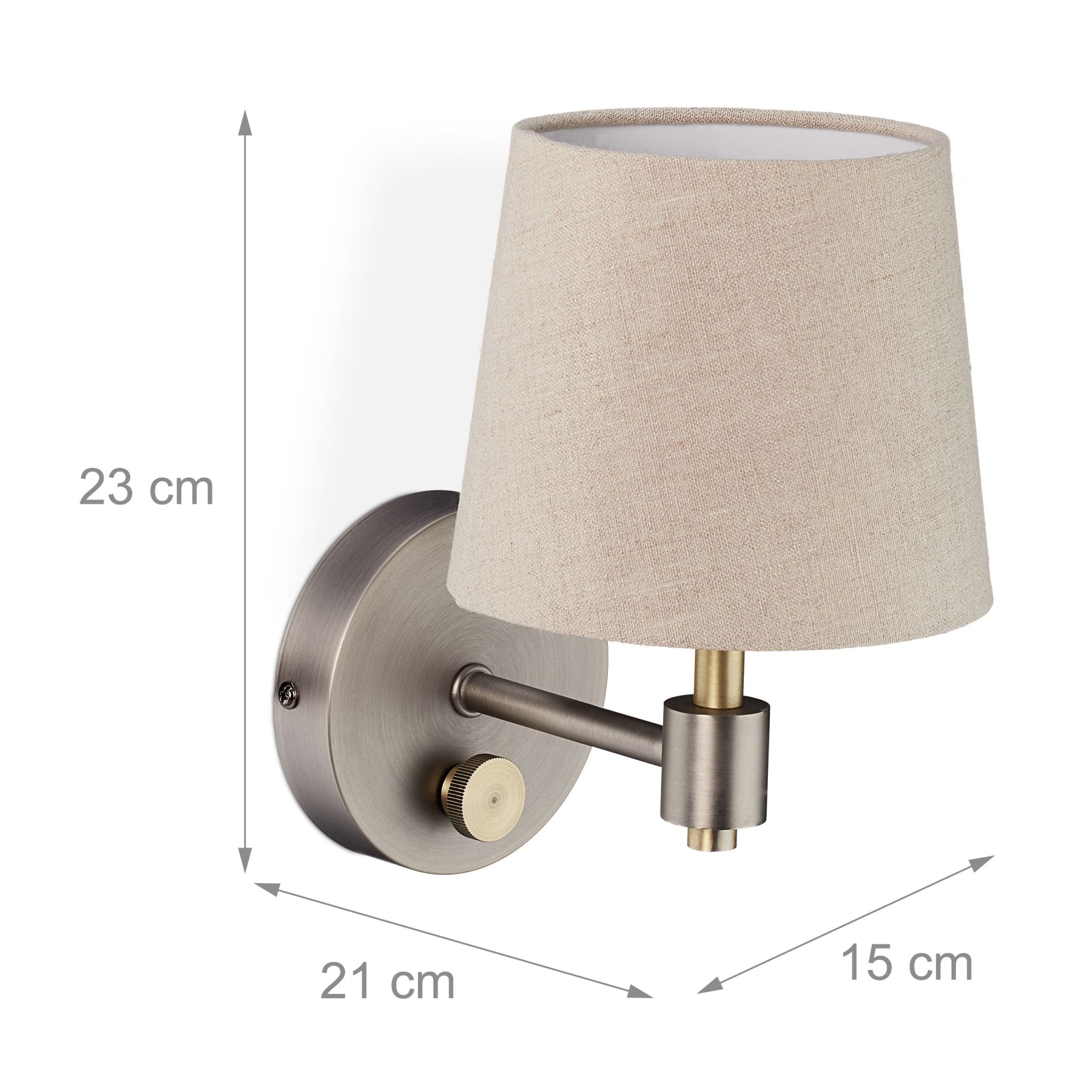 Wandlampe Vintage Beige-Gold-Silber von Relaxdays