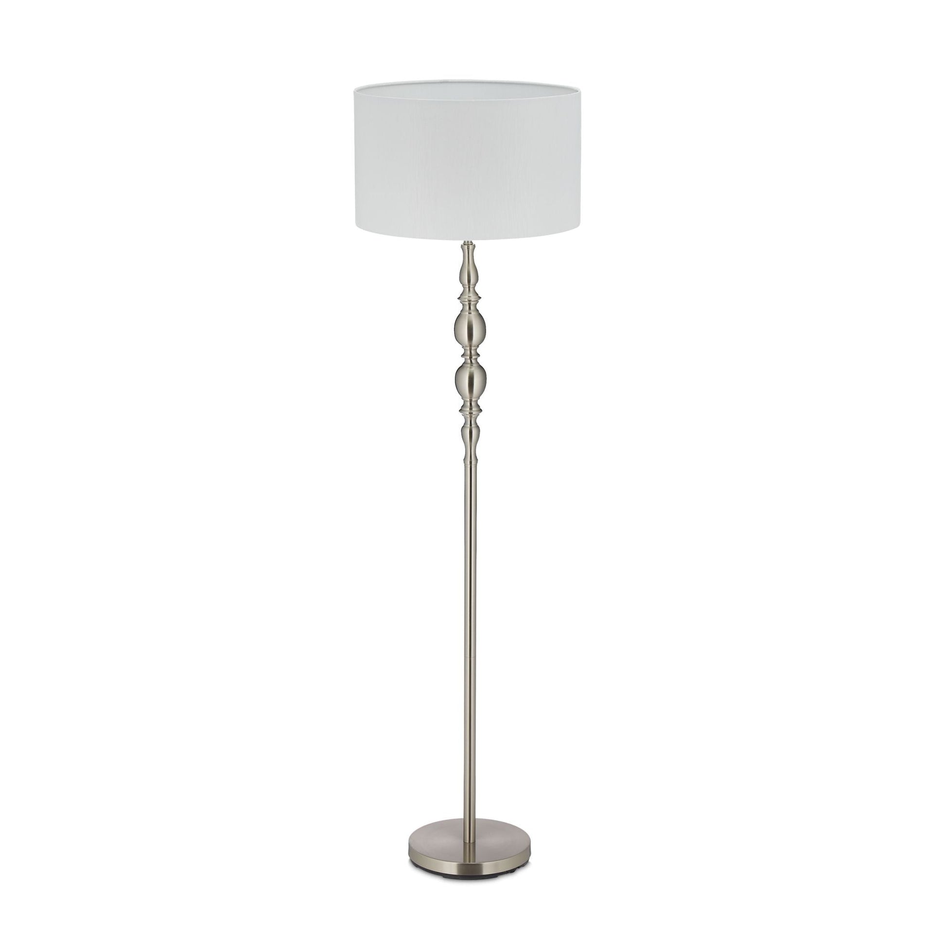 Stehlampe Wohnzimmer beige Weiss-Silber von Relaxdays