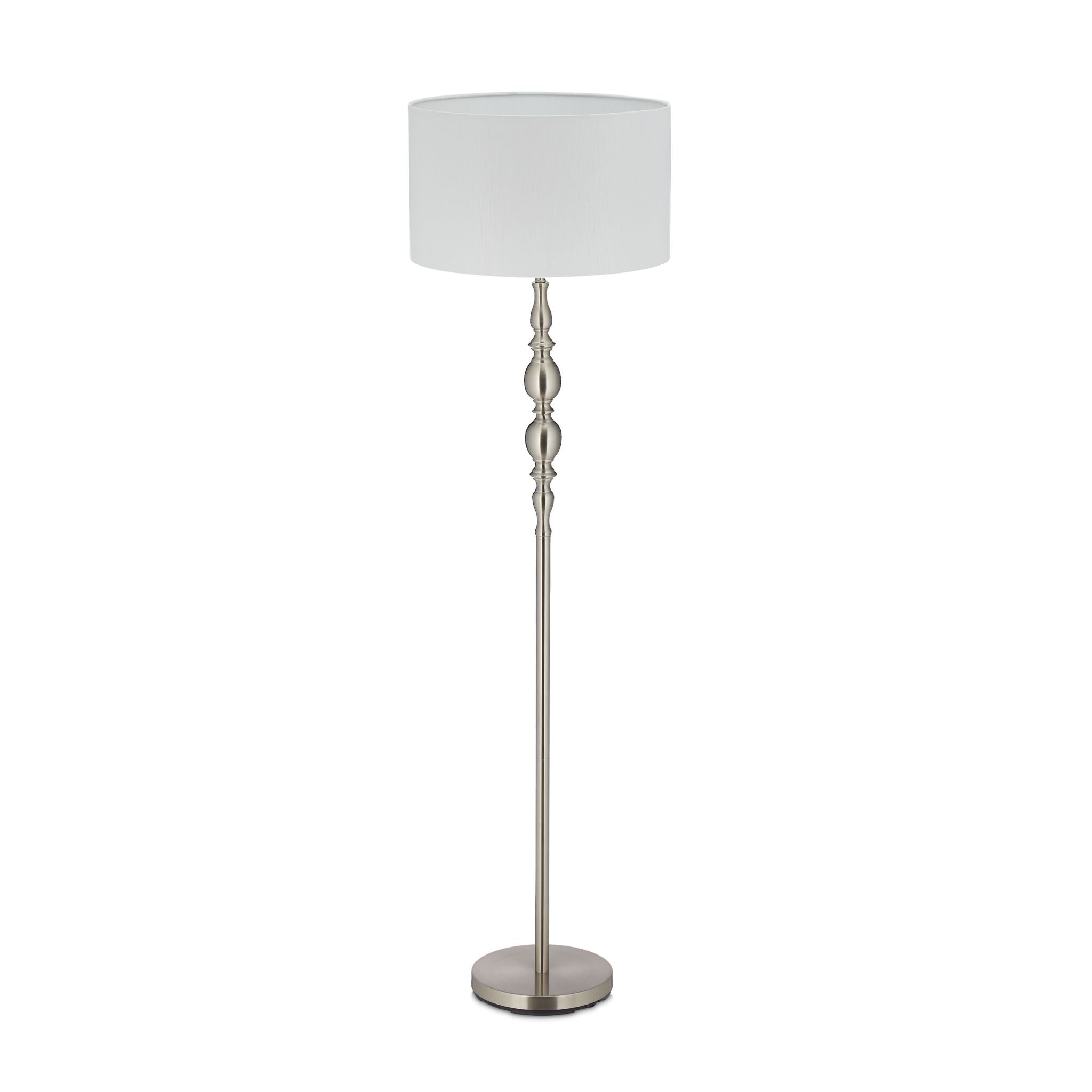 Stehlampe Wohnzimmer beige Weiss-Silber von Relaxdays