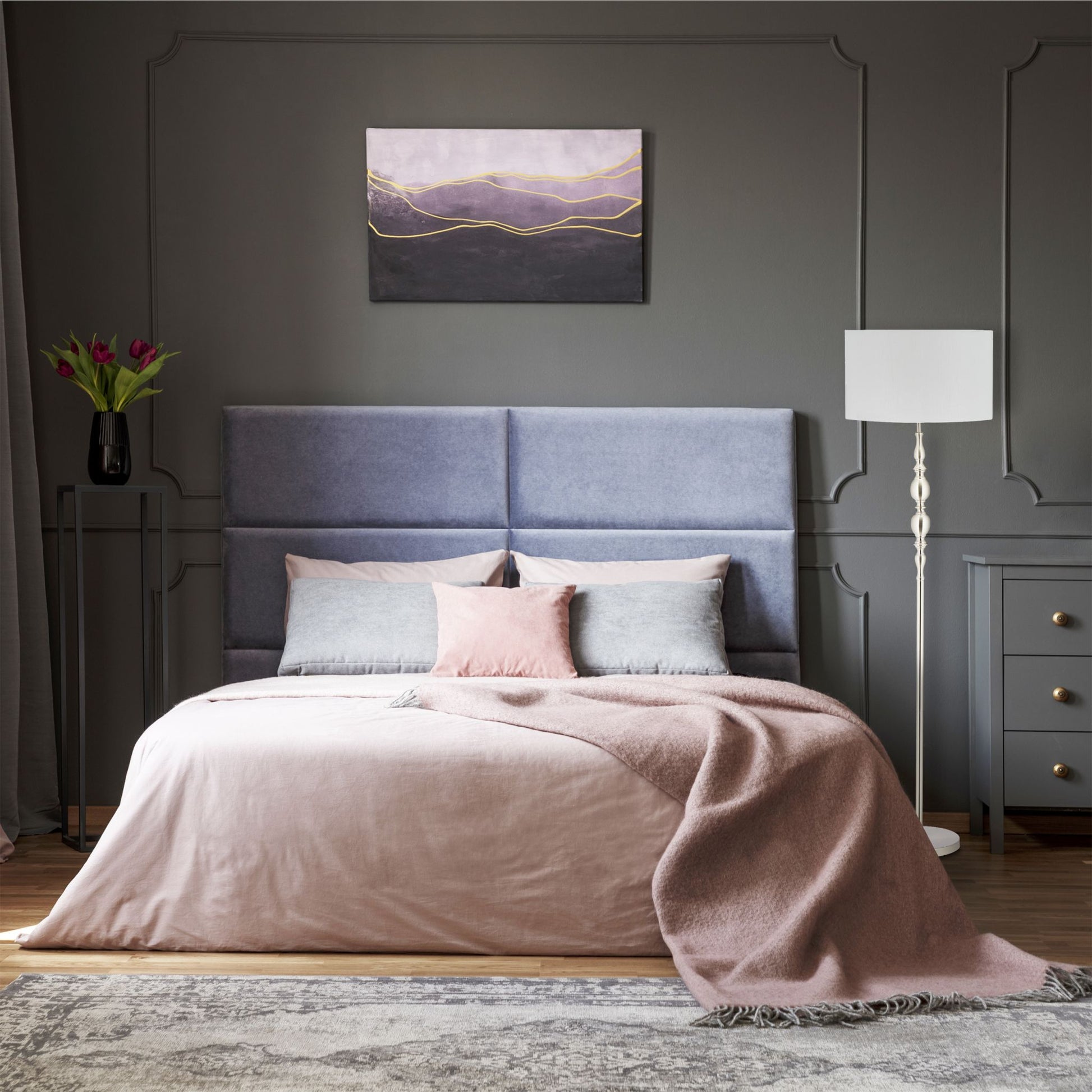 Stehlampe Wohnzimmer beige Weiss-Silber von Relaxdays
