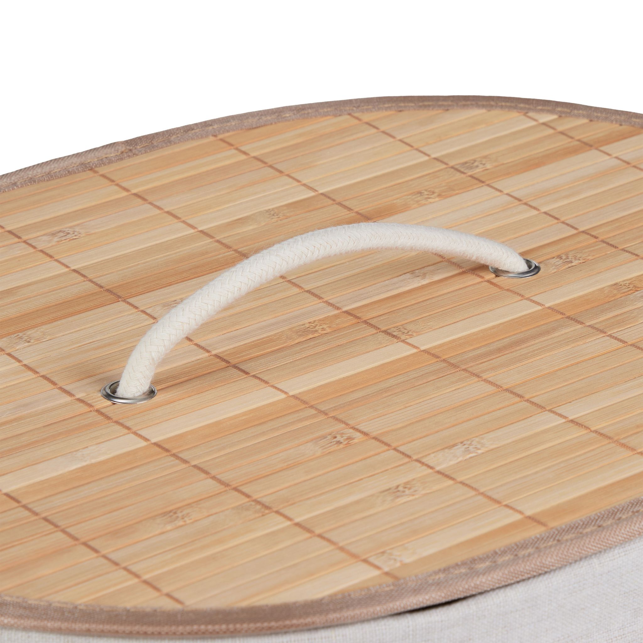 Wäschekorb oval Bambus Creme-Hellbraun von Relaxdays