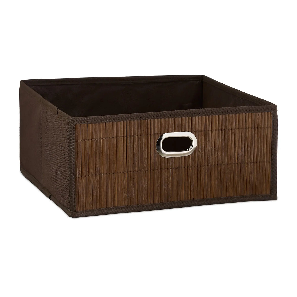 Aufbewahrungskorb Bambus flach Braun-Dunkelbraun von Relaxdays