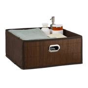 Aufbewahrungskorb Bambus flach Braun-Dunkelbraun von Relaxdays