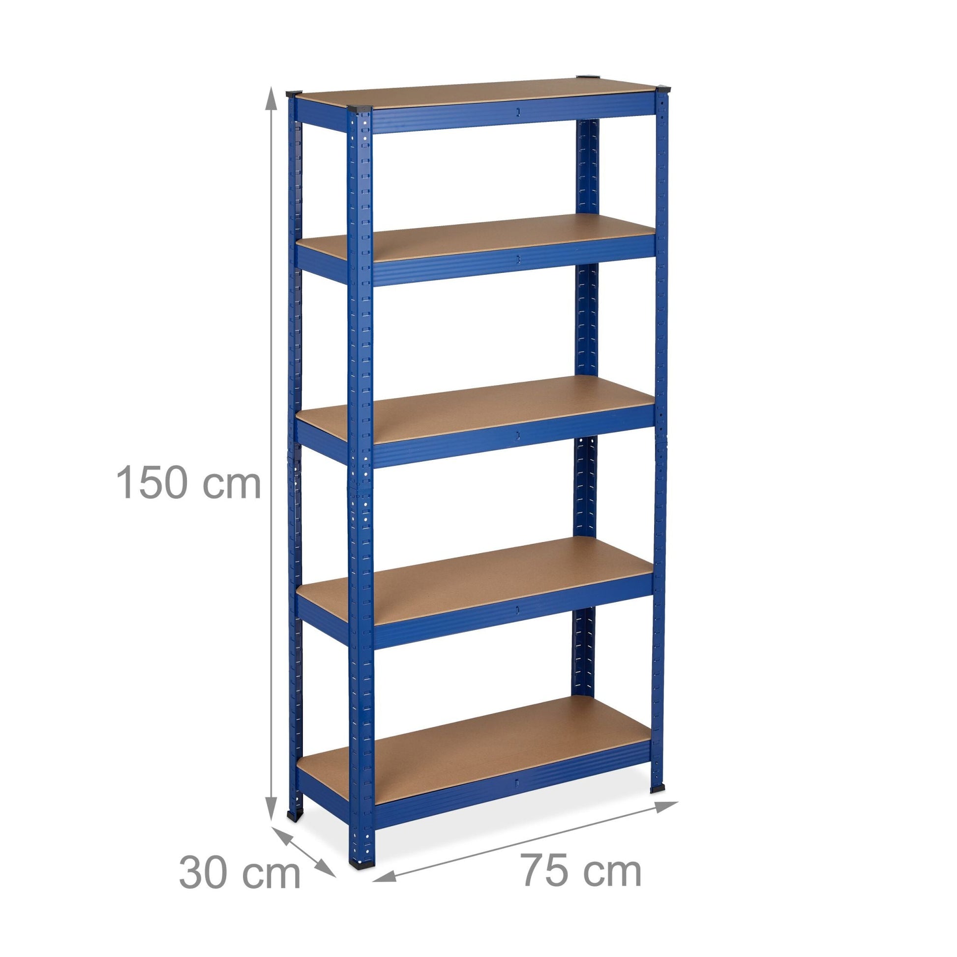 Schwerlastregal 875 kg Blau-Hellbraun-Schwarz von Relaxdays