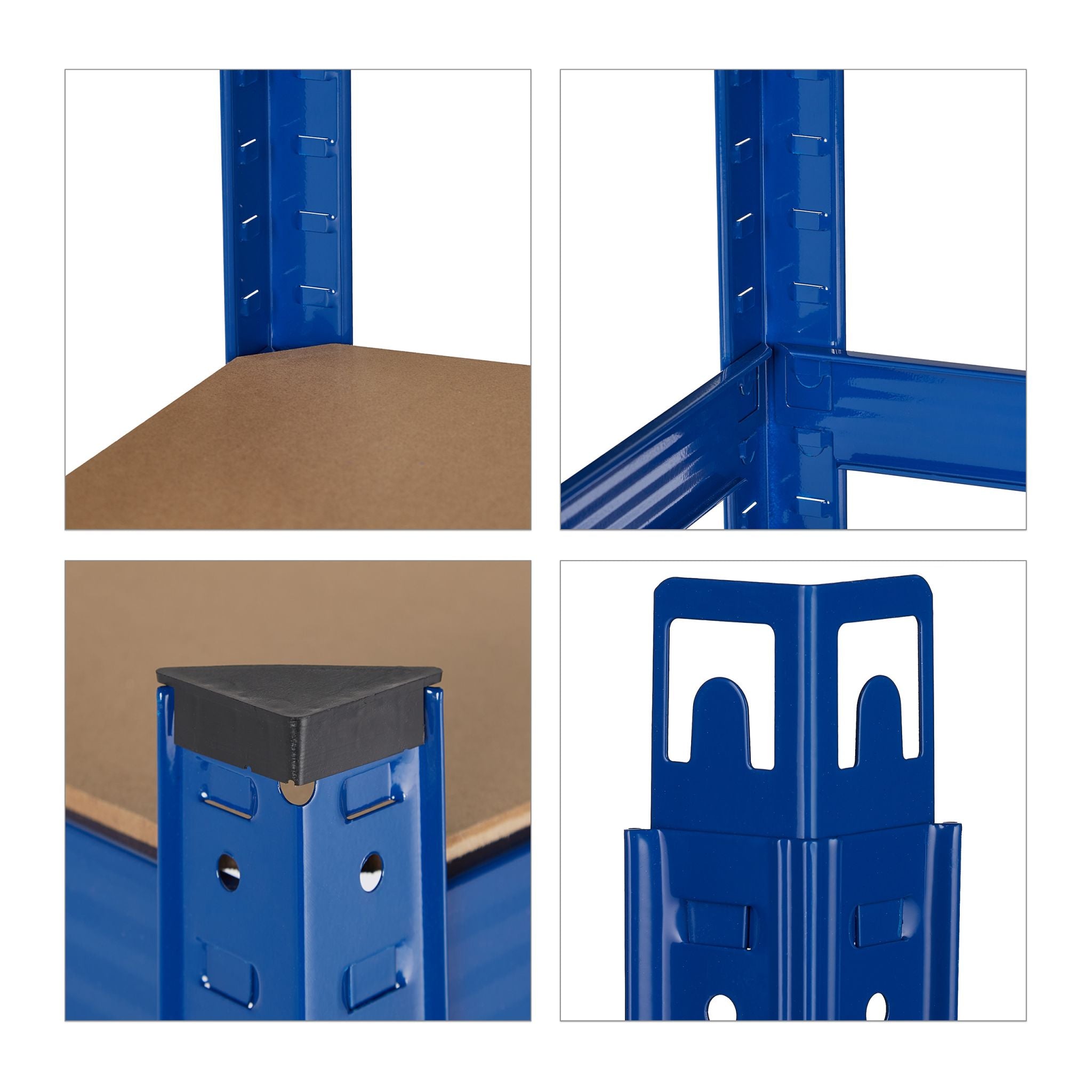 Schwerlastregal 875 kg Blau-Hellbraun-Schwarz von Relaxdays