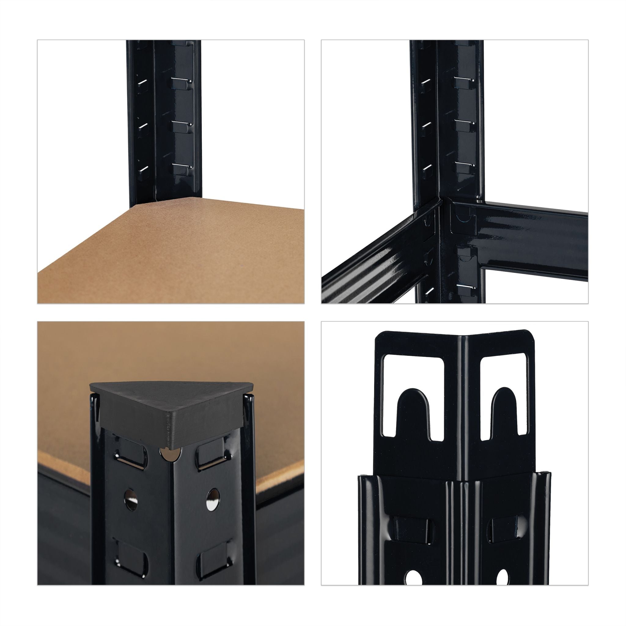 Schwerlastregal 875 kg Hellbraun-Schwarz von Relaxdays