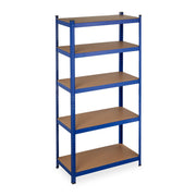Schwerlastregal 180x90x45 blau Blau-Hellbraun-Schwarz von Relaxdays