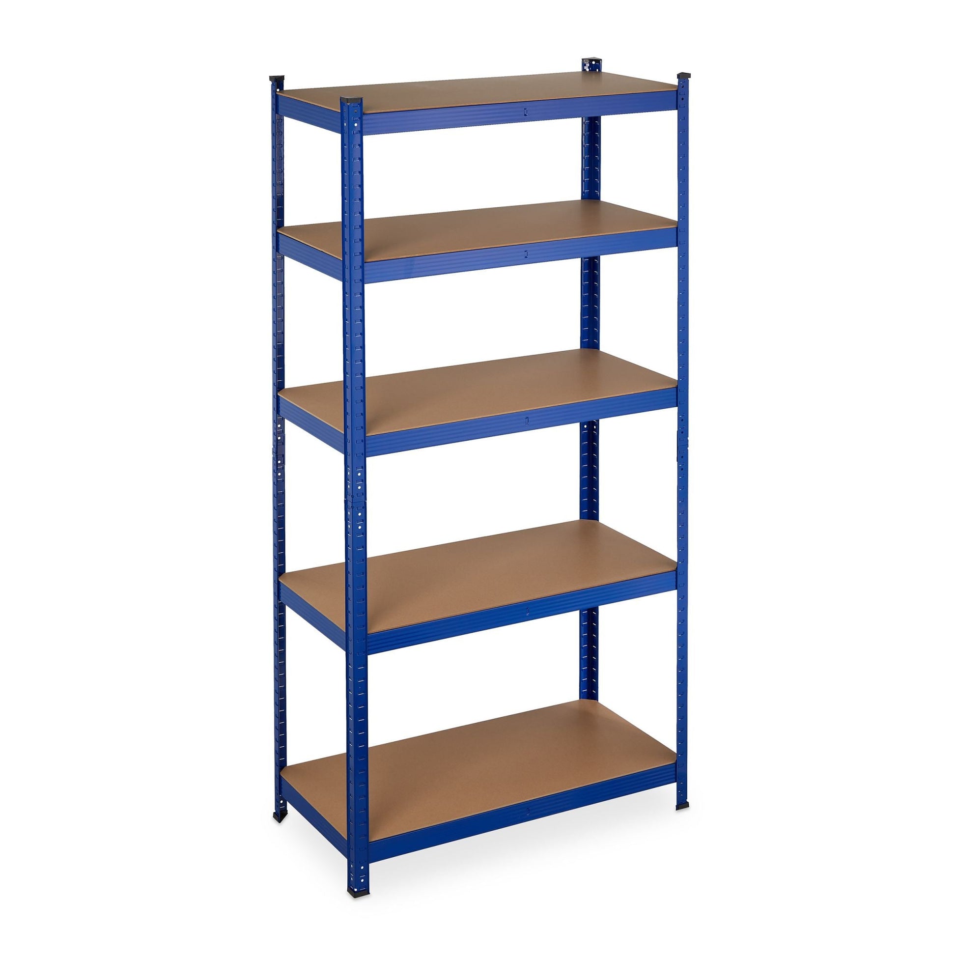 Schwerlastregal 180x90x45 blau Blau-Hellbraun-Schwarz von Relaxdays