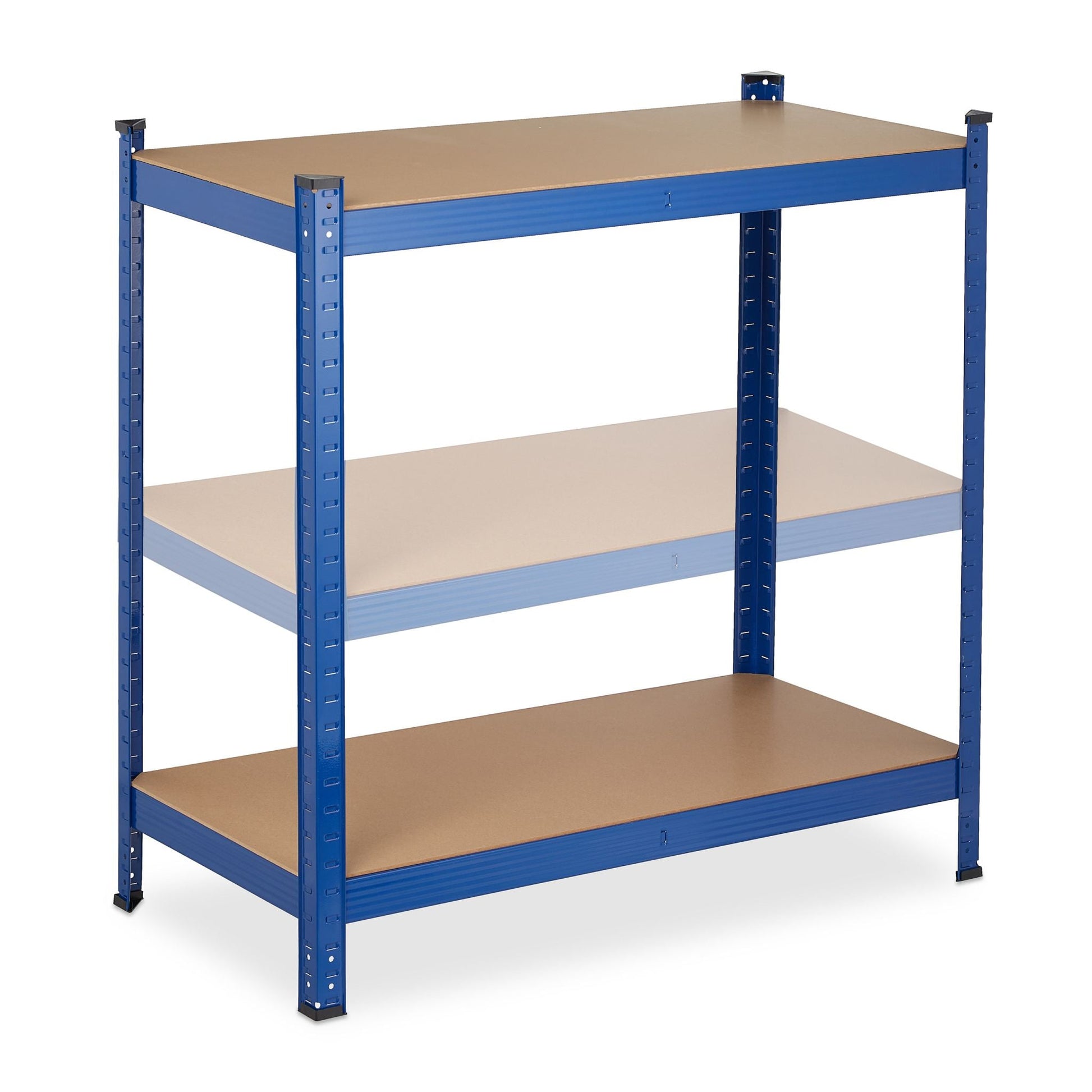 Schwerlastregal 180x90x45 blau Blau-Hellbraun-Schwarz von Relaxdays