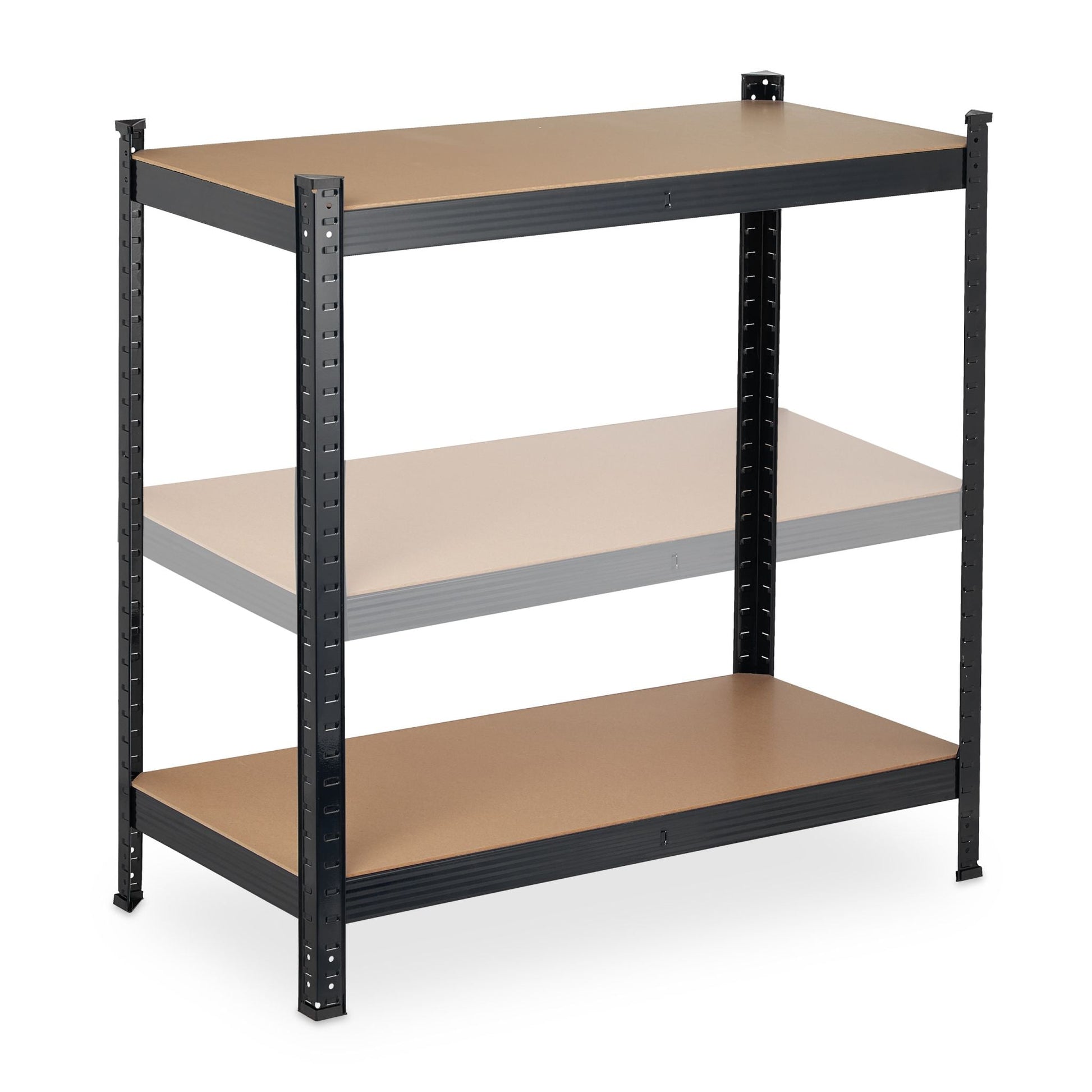 Schwerlastregal 180x90x45 schwarz Hellbraun-Schwarz von Relaxdays