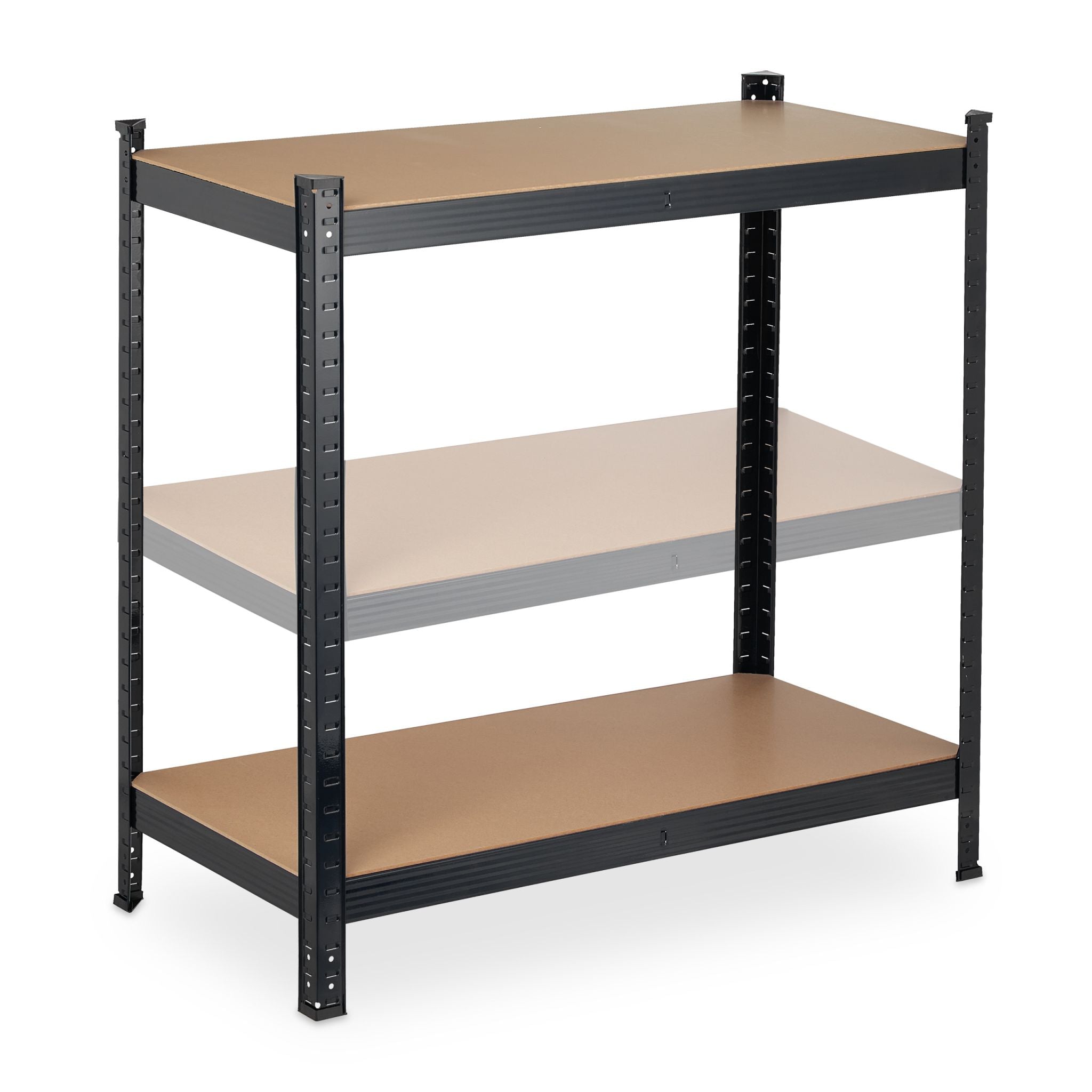 Schwerlastregal 180x90x45 schwarz Hellbraun-Schwarz von Relaxdays