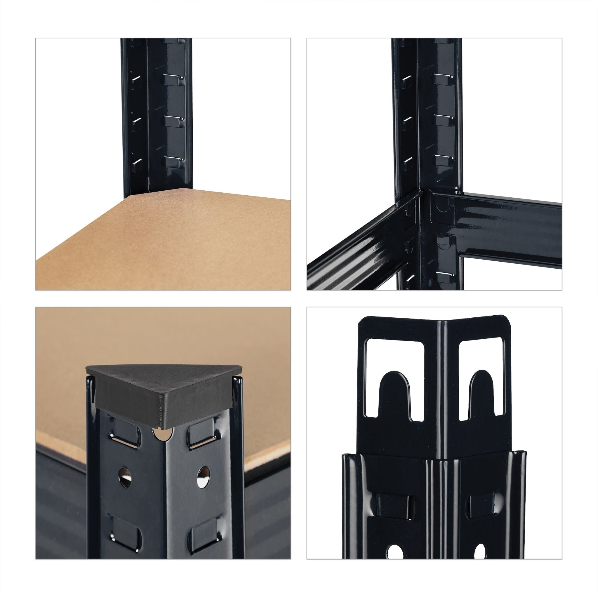 Schwerlastregal 180x90x45 schwarz Hellbraun-Schwarz von Relaxdays