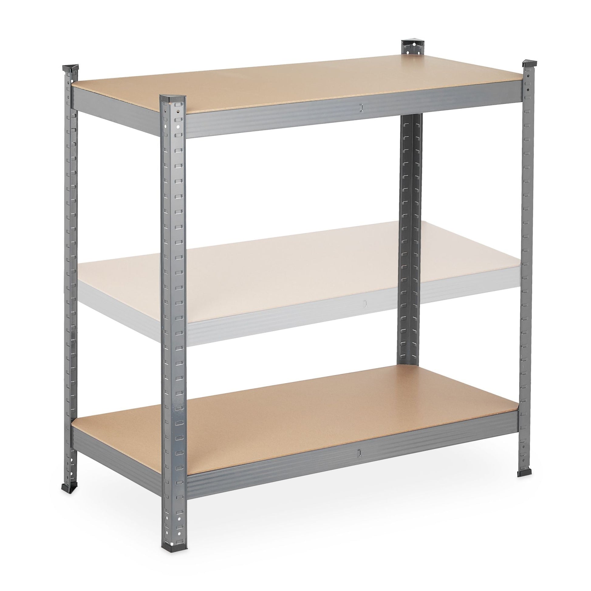Schwerlastregal 180x90x45 grau Hellbraun-Schwarz-Grau von Relaxdays