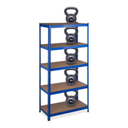 Schwerlastregal blau Blau-Hellbraun-Schwarz von Relaxdays