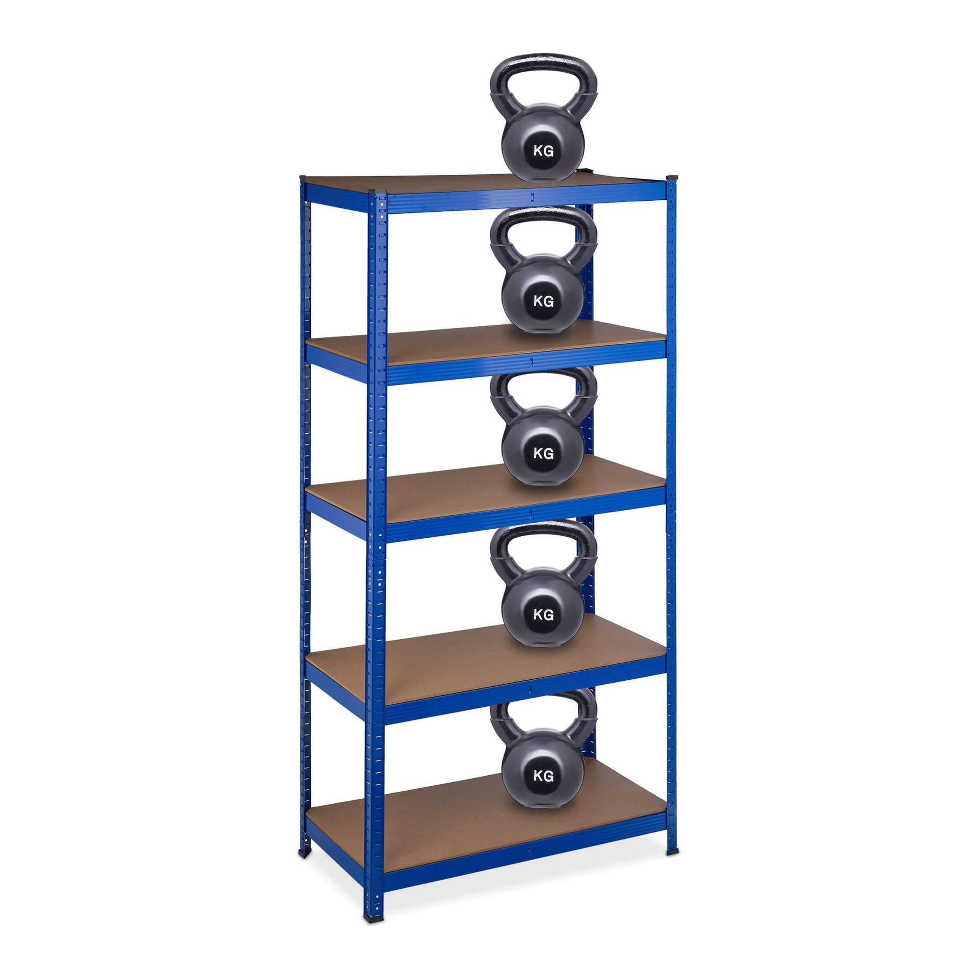 Schwerlastregal blau Blau-Hellbraun-Schwarz von Relaxdays