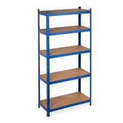 Schwerlastregal 180x90x40 blau Blau-Hellbraun-Schwarz von Relaxdays