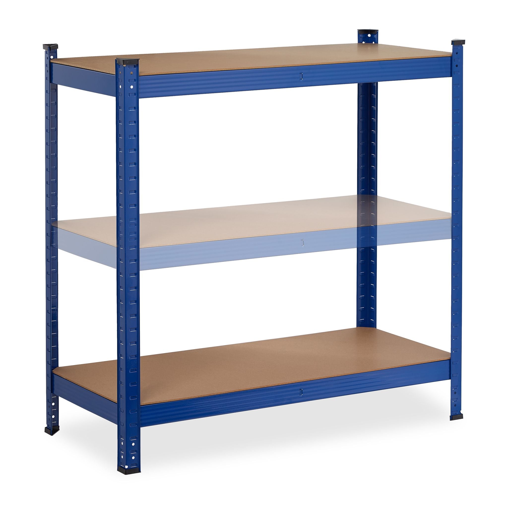 Schwerlastregal 180x90x40 blau Blau-Hellbraun-Schwarz von Relaxdays