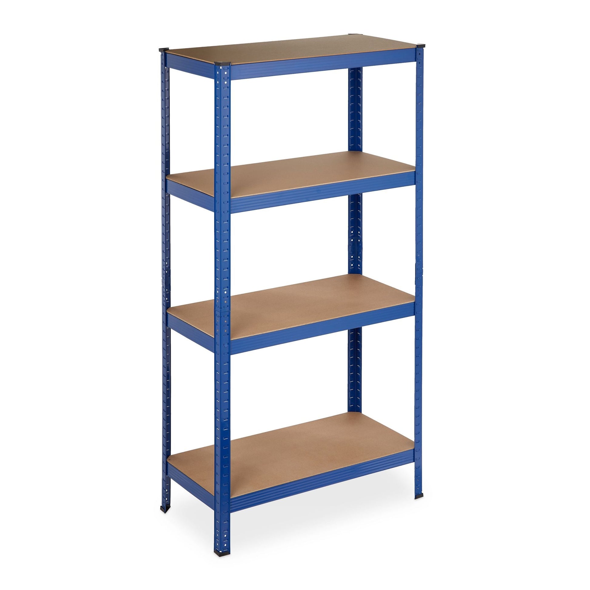Schwerlastregal in Blau mit 4 Ebenen Blau-Hellbraun-Schwarz von Relaxdays