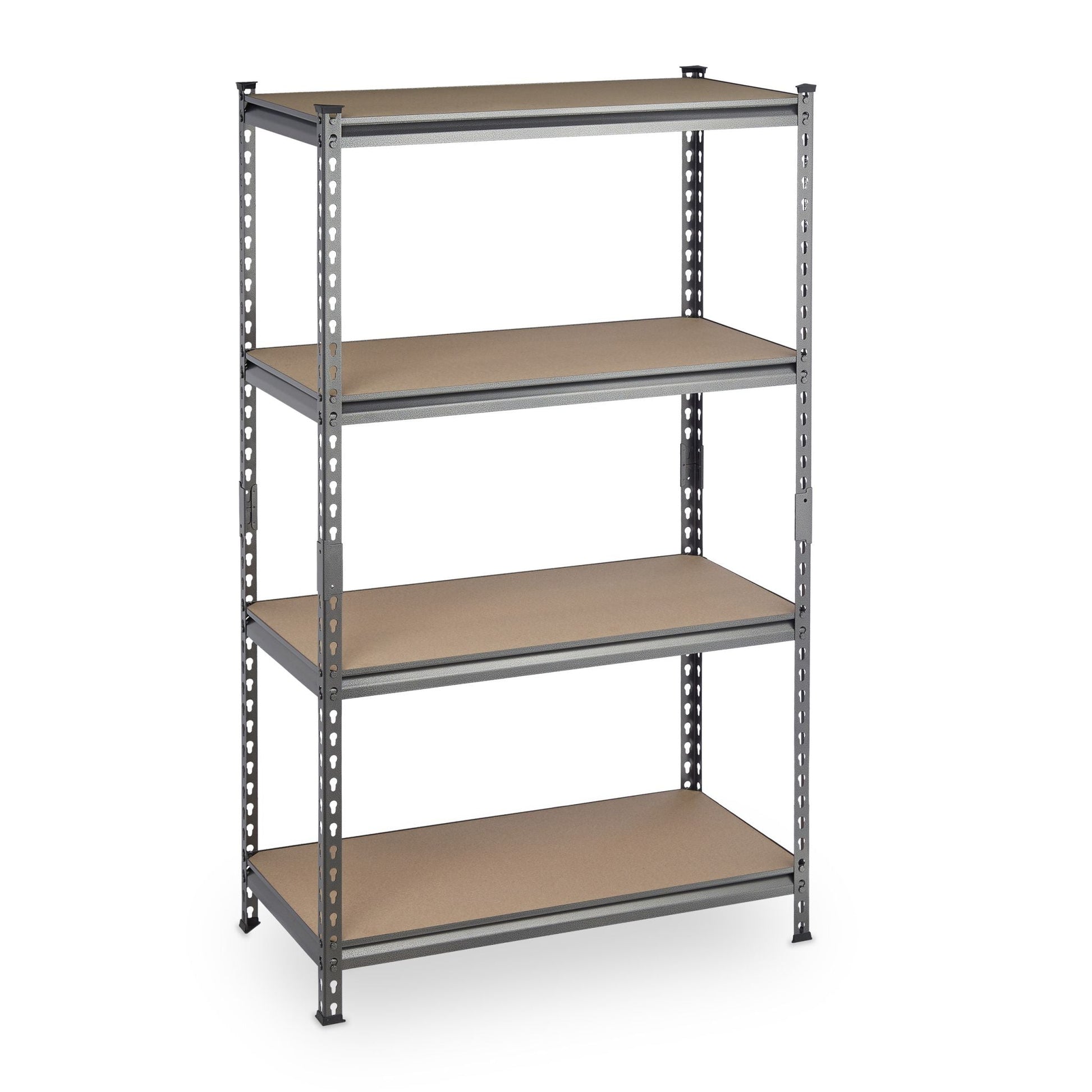 Schwerlastregal 4 Ebenen 1440 kg Hellbraun-Schwarz-Silber von Relaxdays