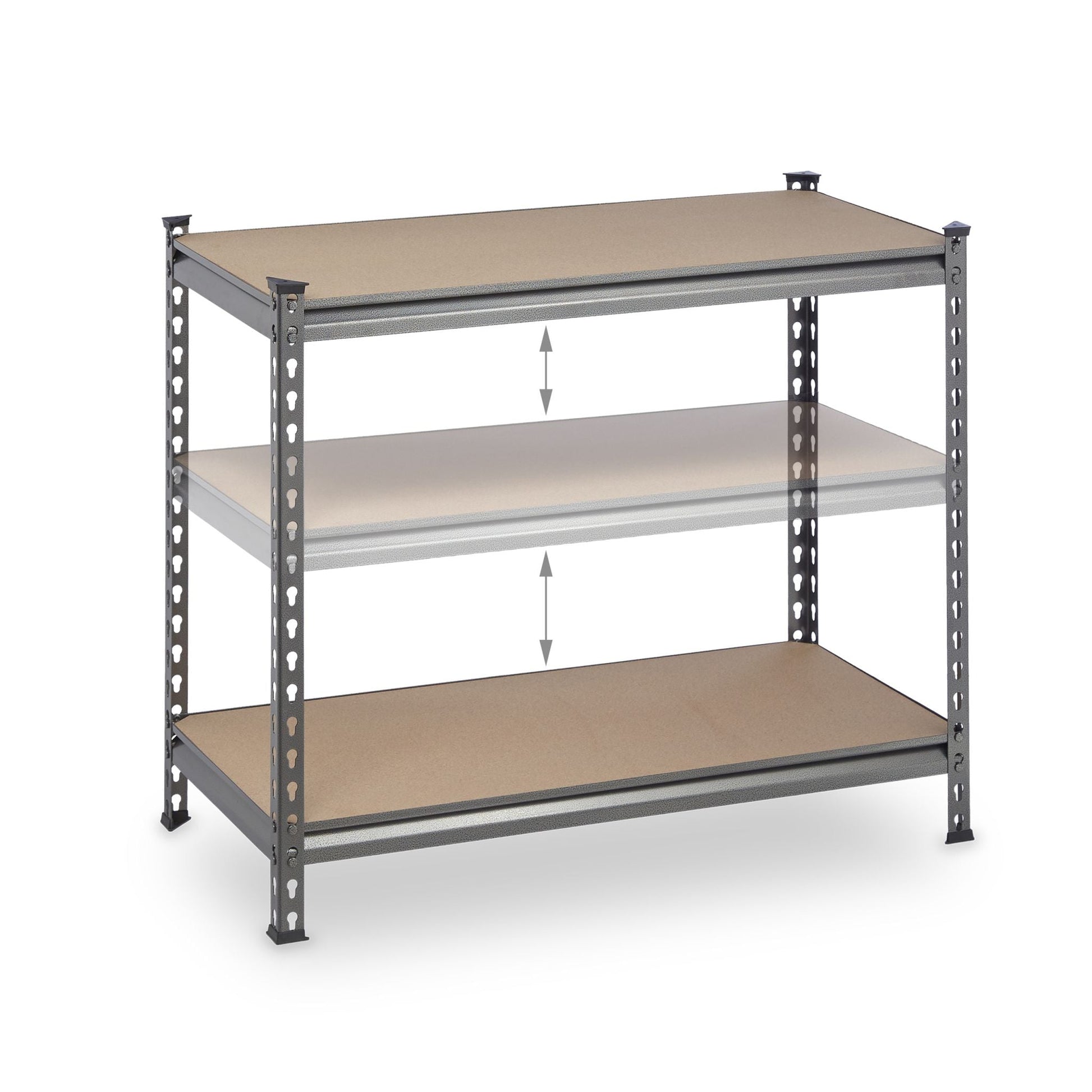 Schwerlastregal 4 Ebenen 1440 kg Hellbraun-Schwarz-Silber von Relaxdays