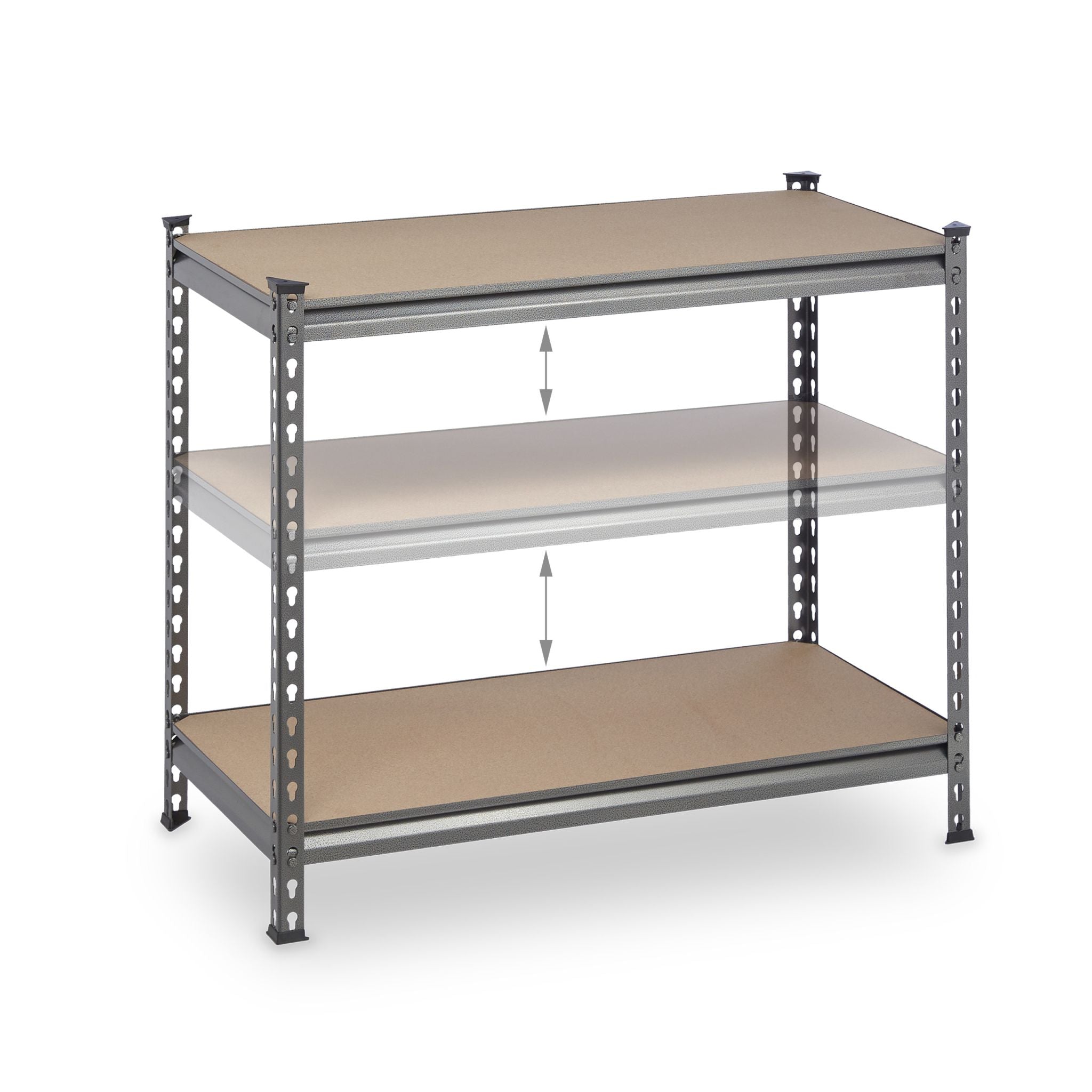Schwerlastregal 4 Ebenen 1440 kg Hellbraun-Schwarz-Silber von Relaxdays