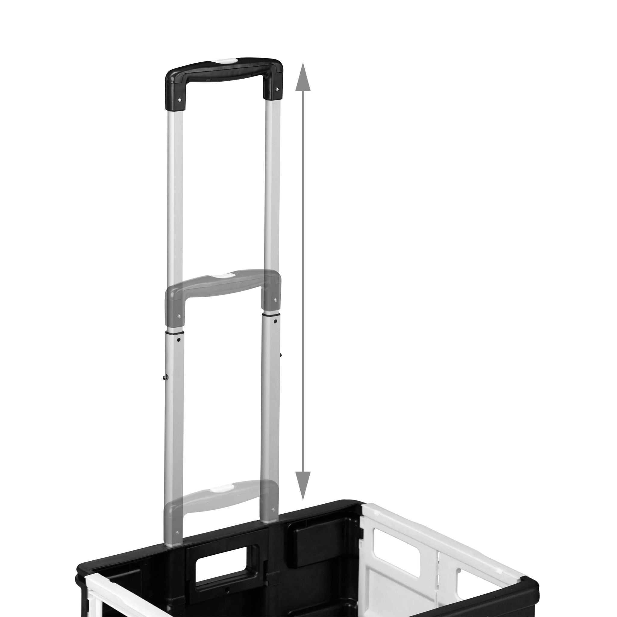 Einkaufstrolley klappbar mit Rollen Weiss-Schwarz-Silber von Relaxdays