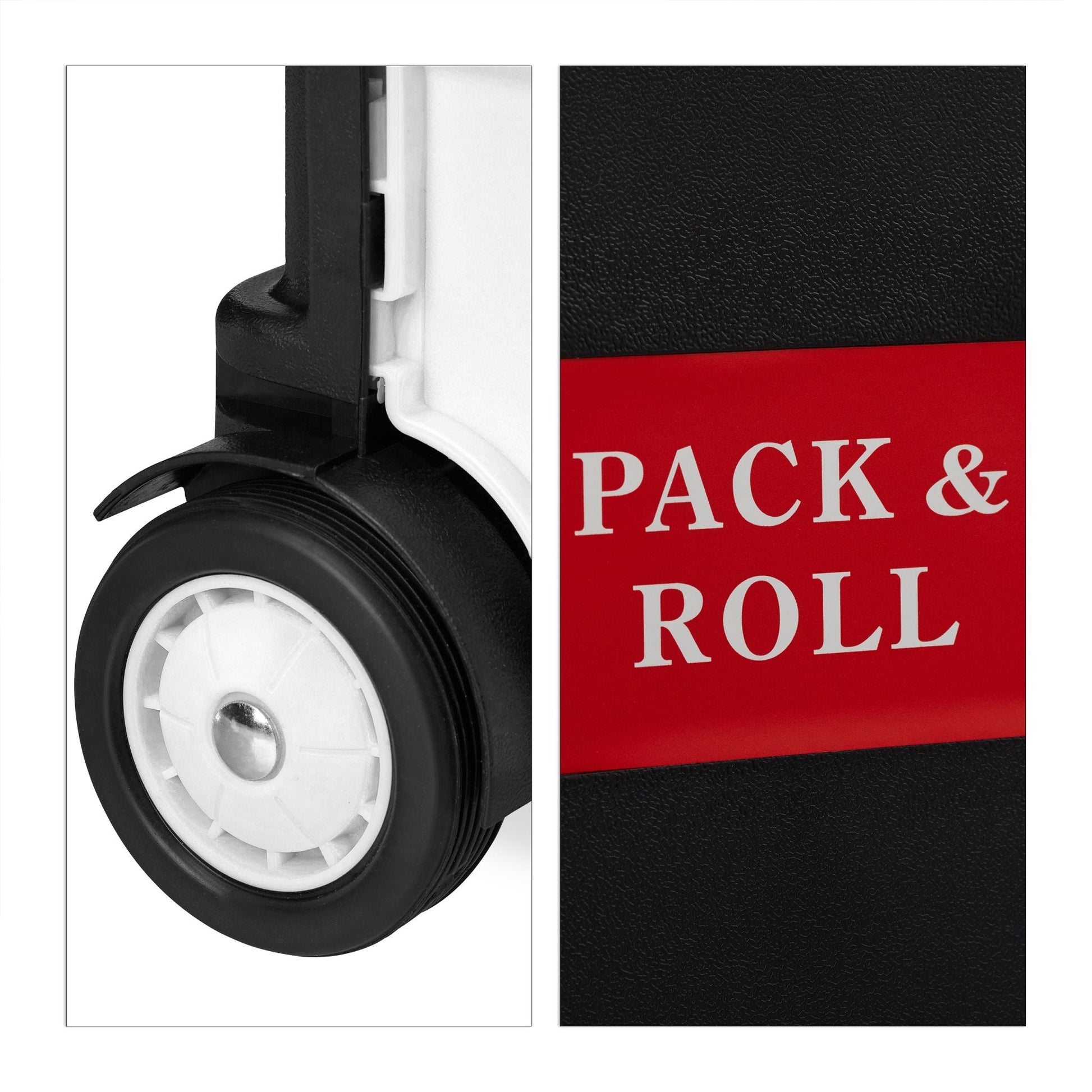 Einkaufstrolley klappbar mit Rollen Weiss-Schwarz-Silber von Relaxdays