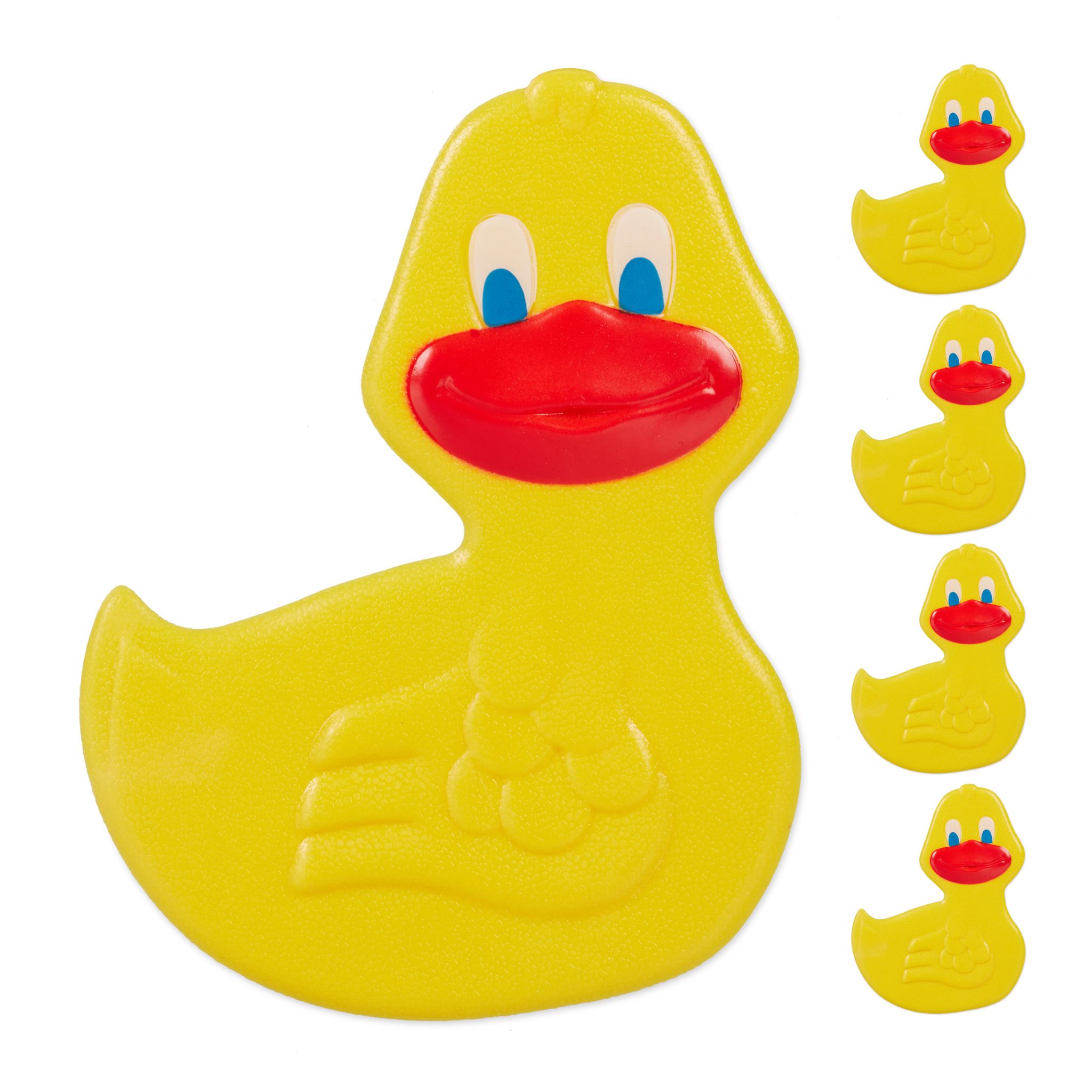 Badewannen Sticker Ente 5er-Set Gelb-Rot von Relaxdays