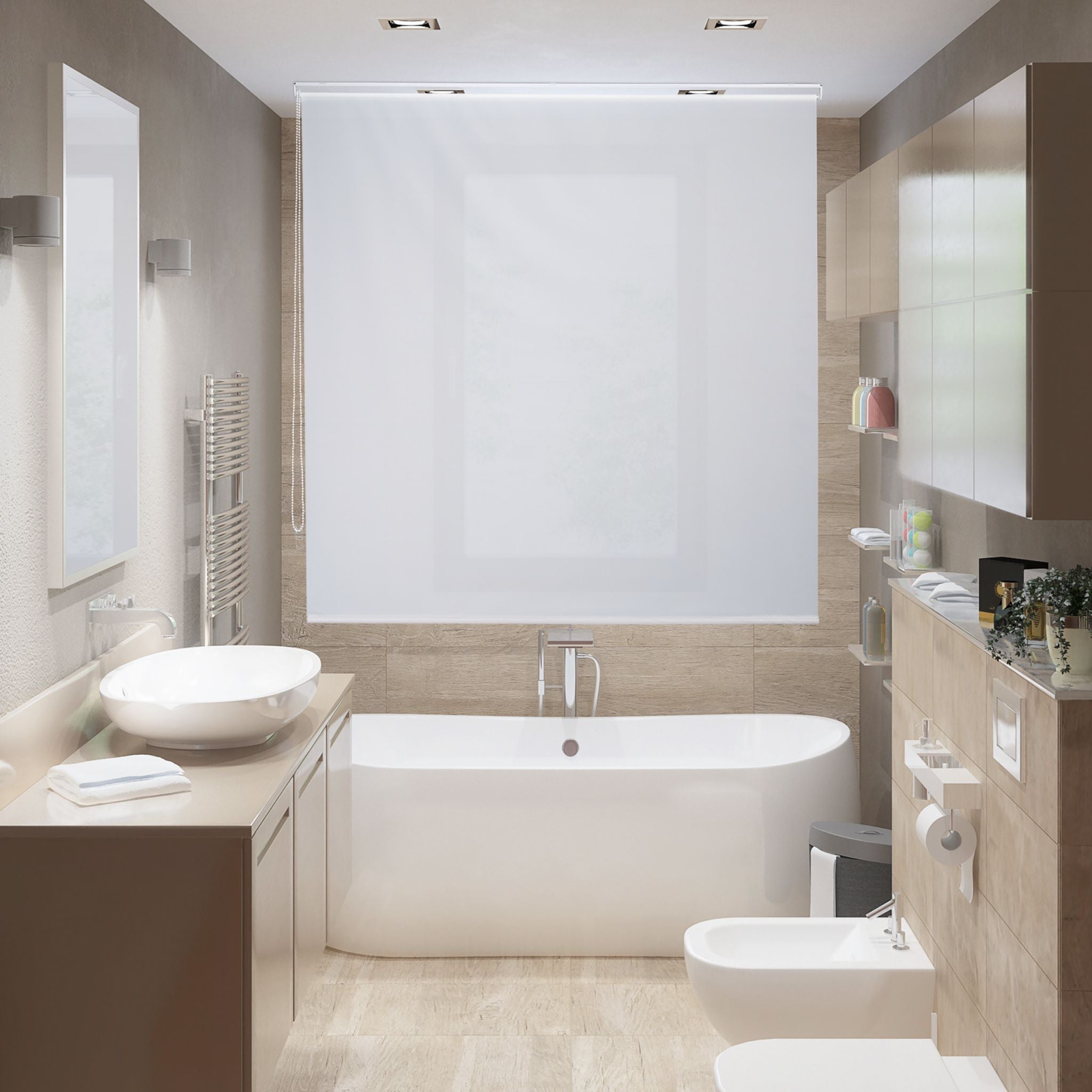 Duschrollo Weiss von Relaxdays