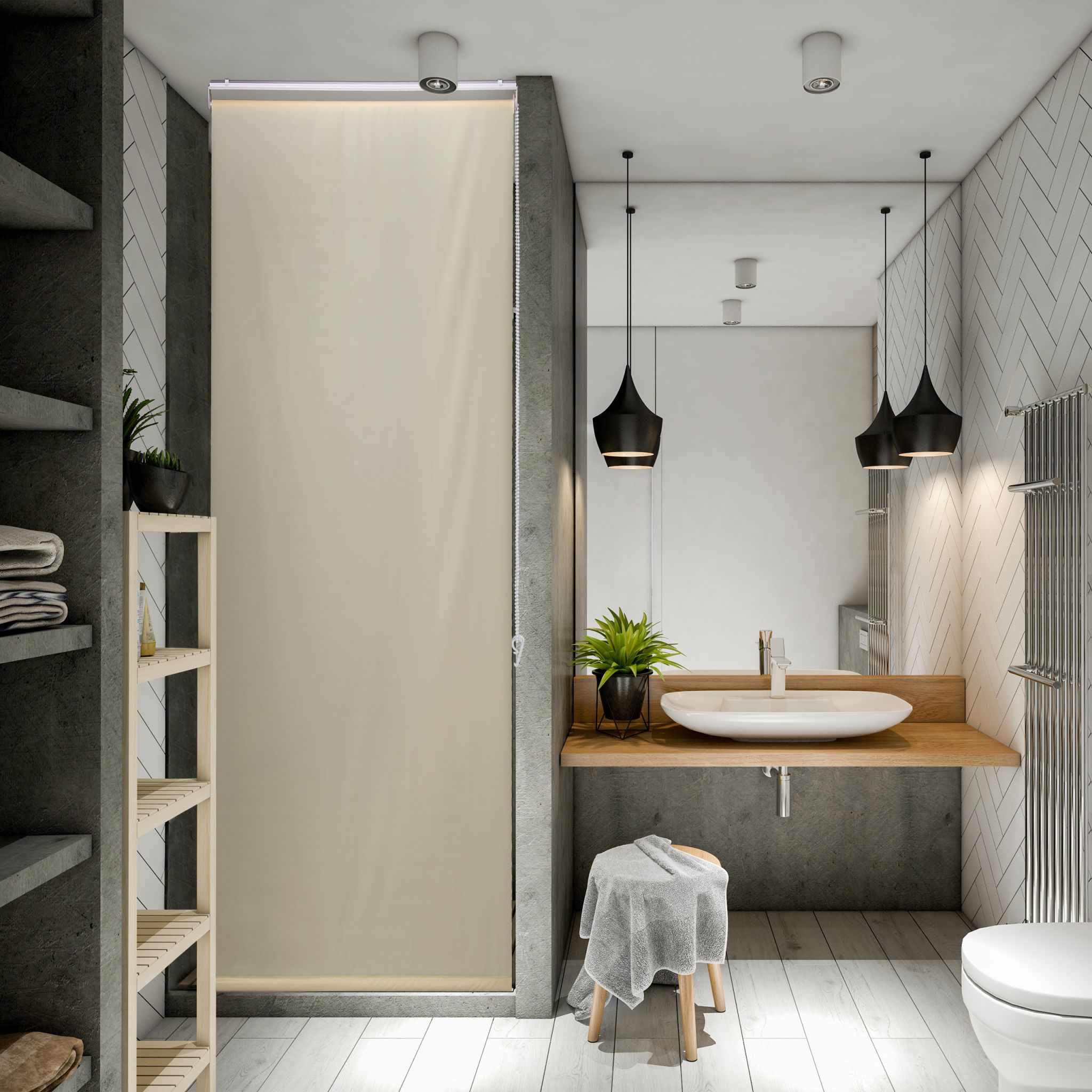 Duschrollo Beige von Relaxdays