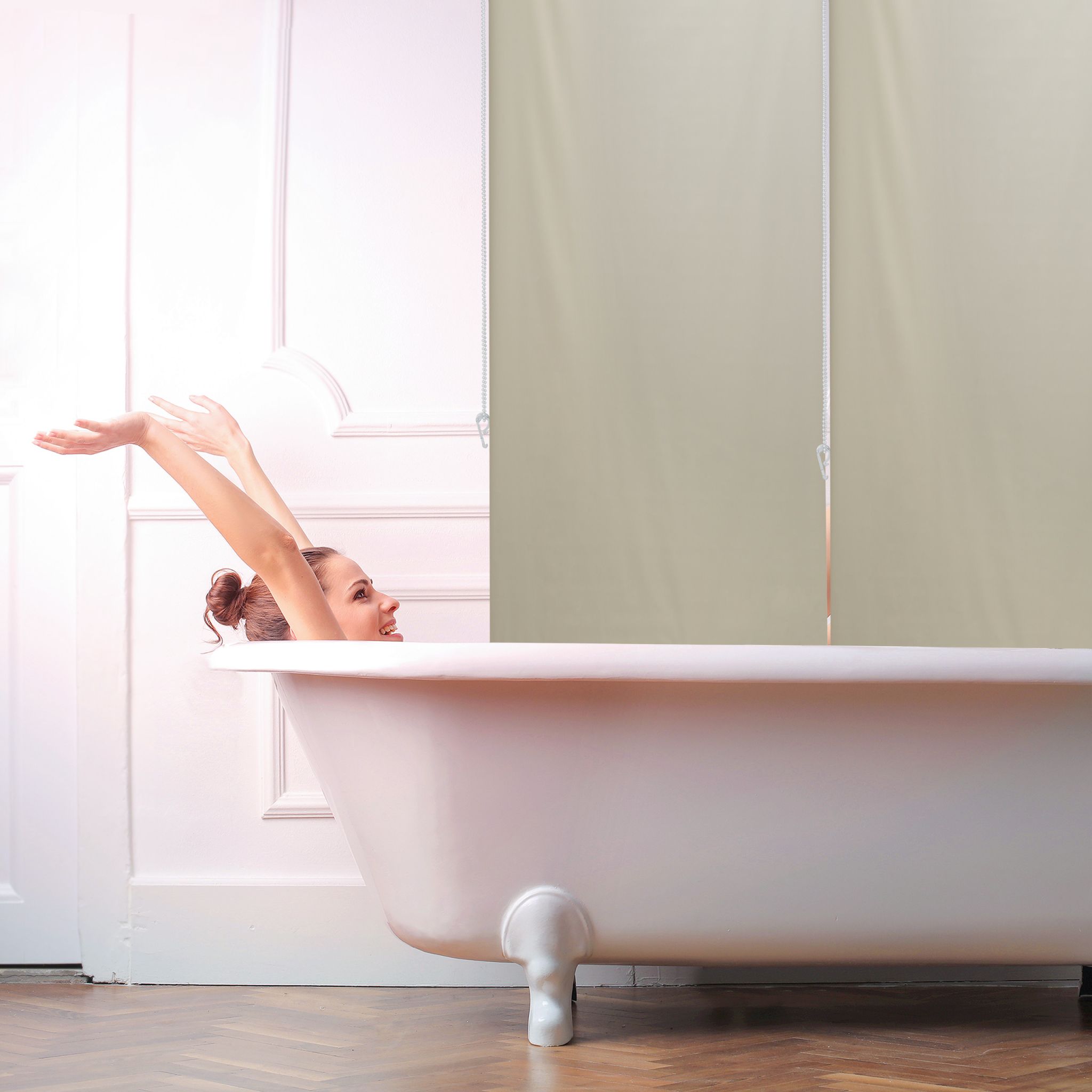 Duschrollo Beige von Relaxdays