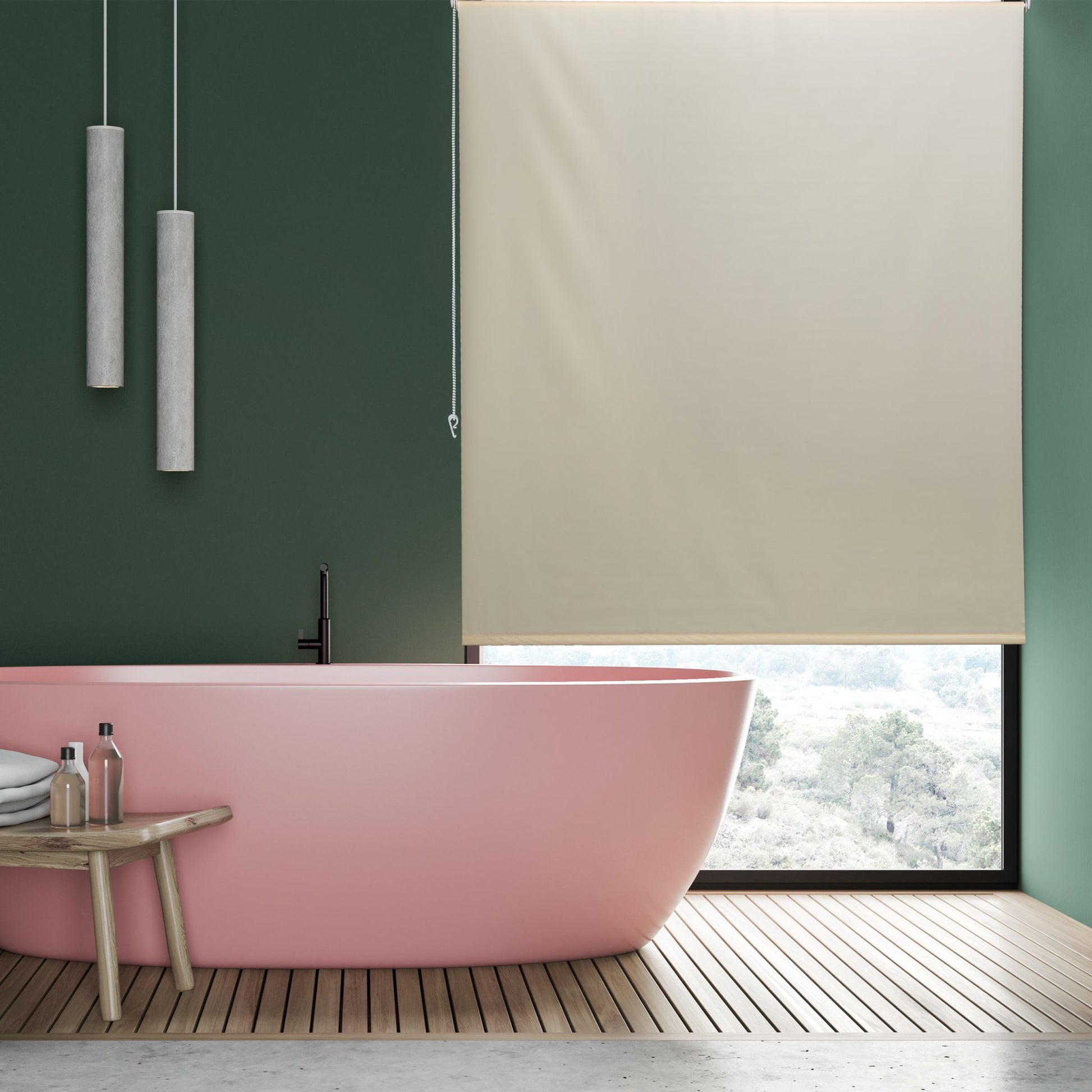 Duschrollo Beige von Relaxdays