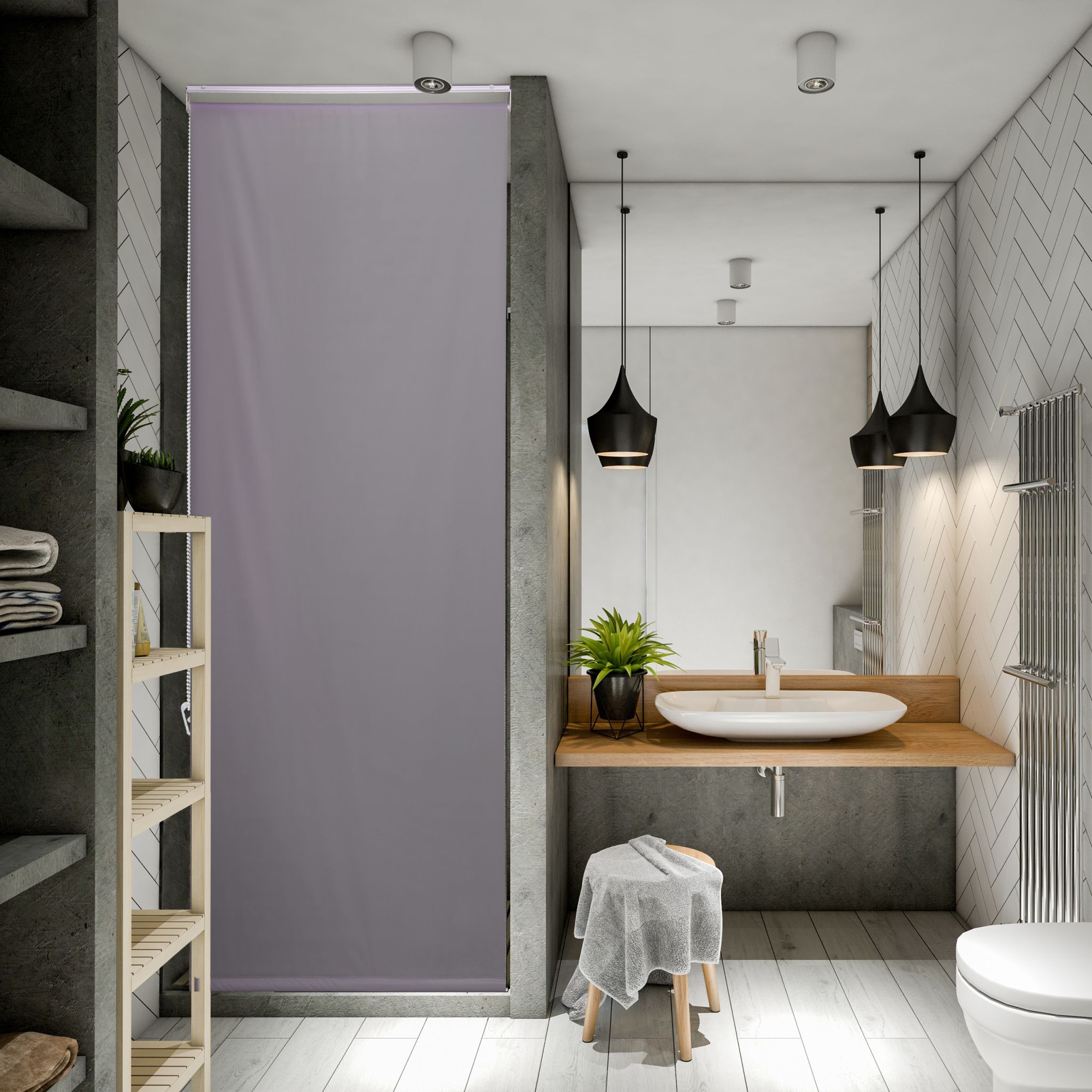 Duschrollo Grau von Relaxdays