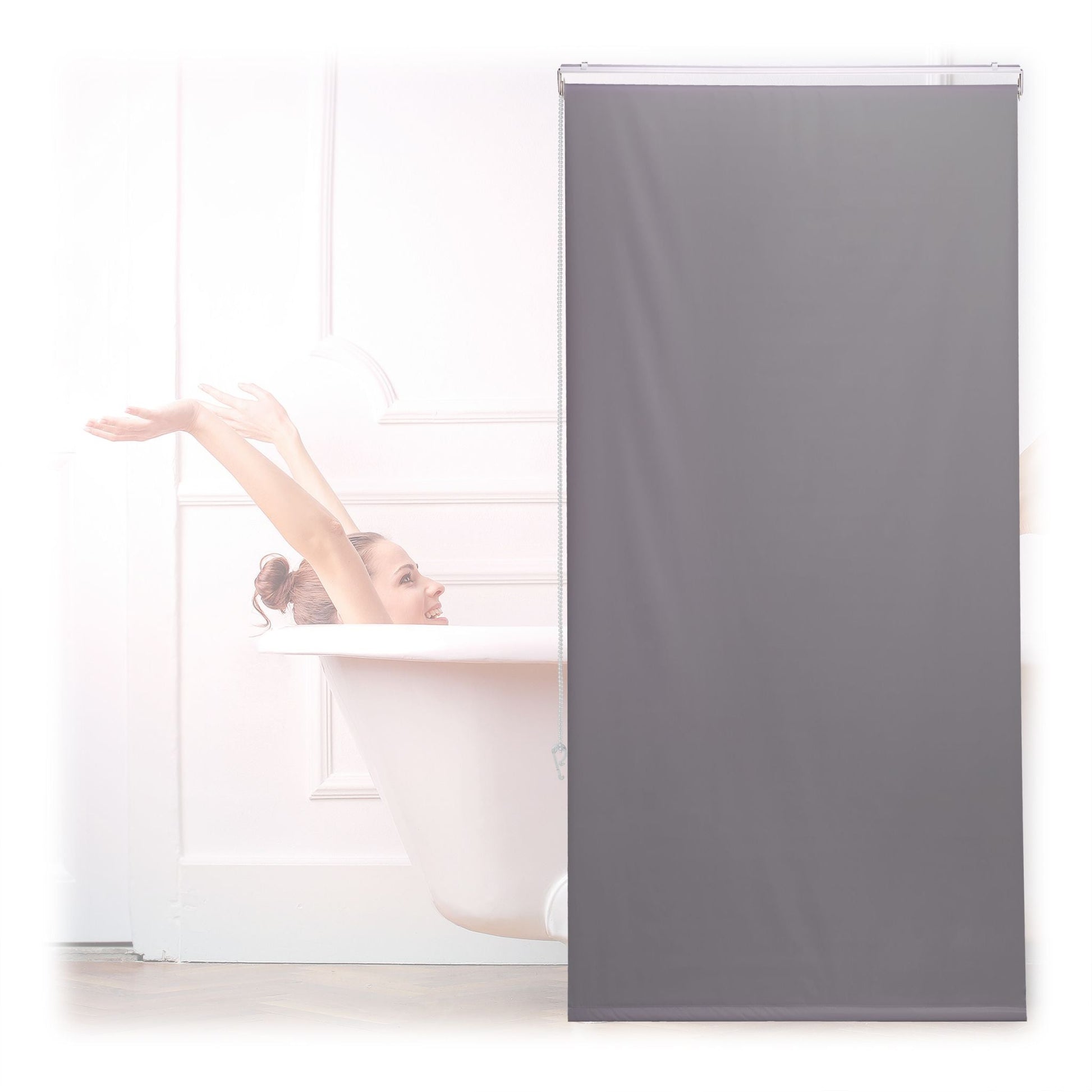 Duschrollo Grau von Relaxdays